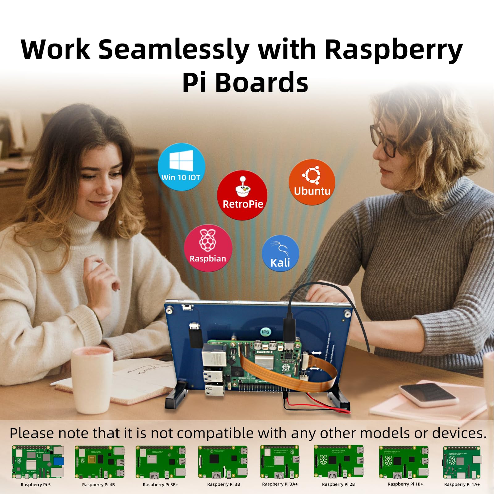 Ipistbit 7 Inch Raspberry Pi Monitor Touchscreen, 800X480 Dsi Ips Display, 5 Point Touch Capacitive Screen For Raspberry 5/4B/3B