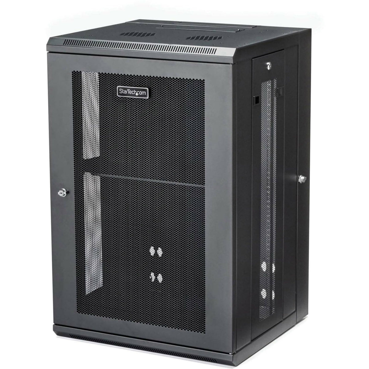 StarTech.com 4-Post 18U Wall Mount Network Cabinet w/ 1U Shelf, 19' Wall-Mounted Server Rack for IT / Data Computer Equipment