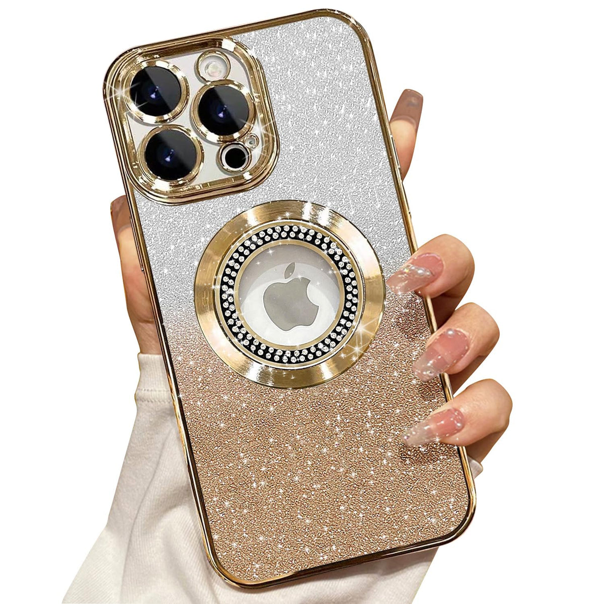 Misscase For Iphone 14 Pro Magnetic Glitter Case Compatible With Magsafe,Full Protection Slim Shockproof Anti Scratch Case With