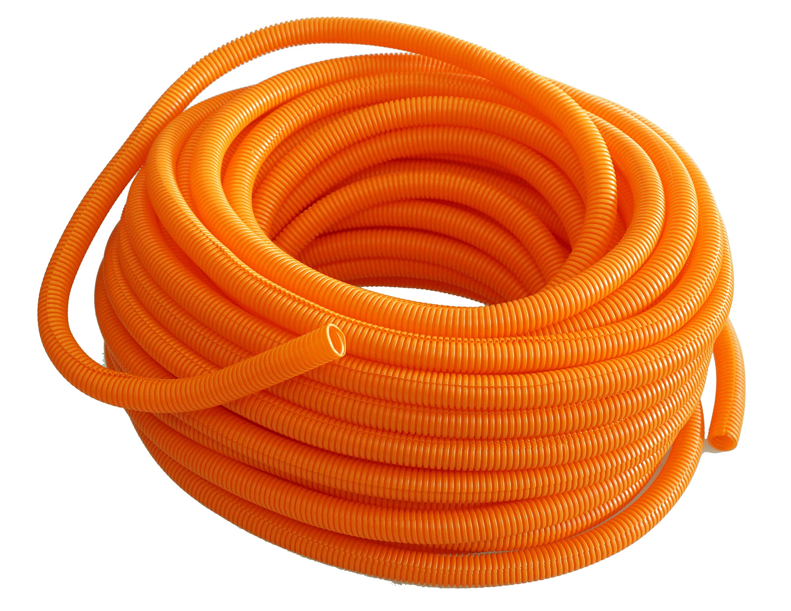 Absolute Usa Slt34Or 3/4 Inch X 100 Feet Orange Split Loom Split Wire Loom Polyethylene Conduit Corrugated Plastic Tubing Sleeve