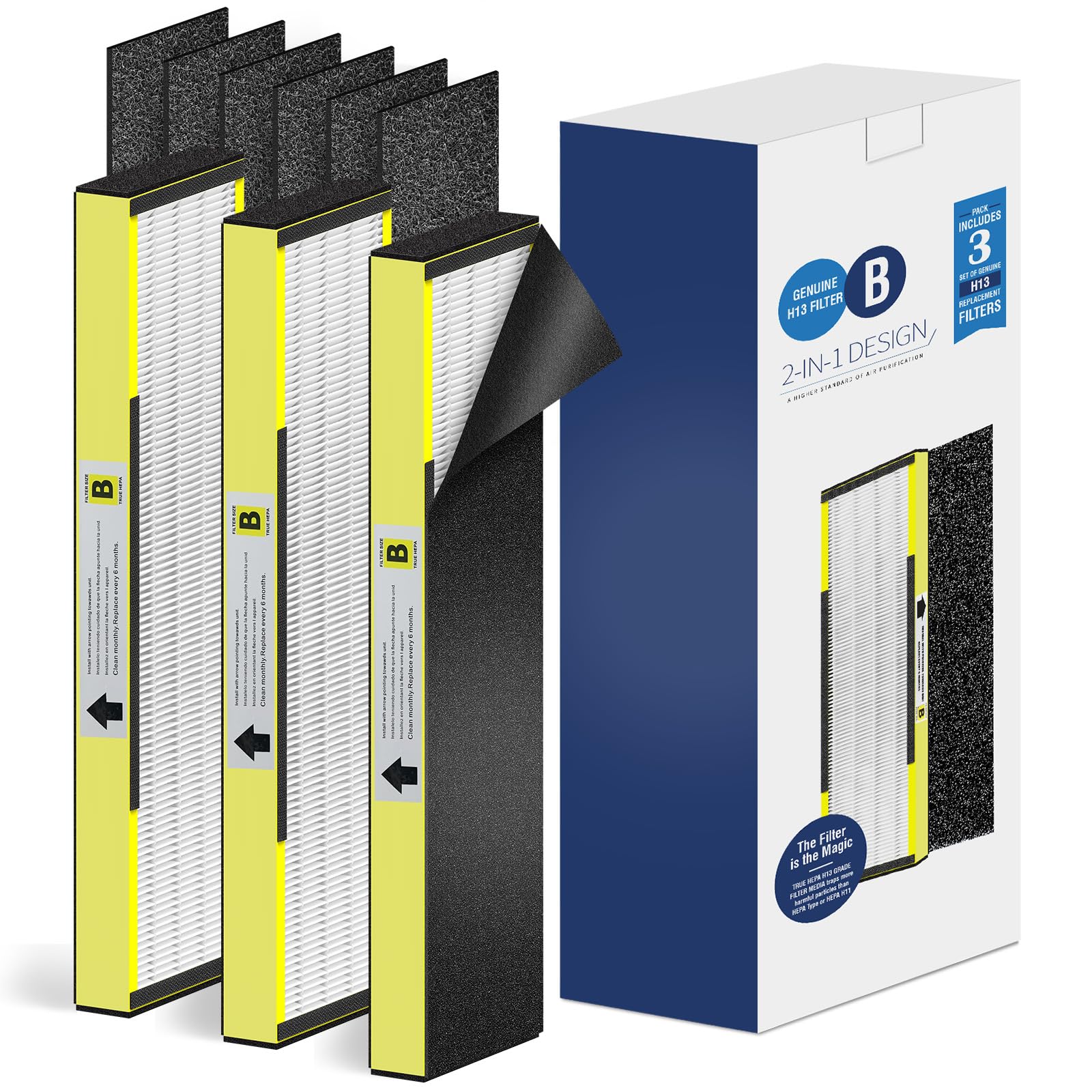 [Elowoke] 3 Pack 4825 Hepa Filter B Compatible With G??Rm Guardian Air Purifier Filter Replacement For Model Flt4825 Ac4825 Ac43