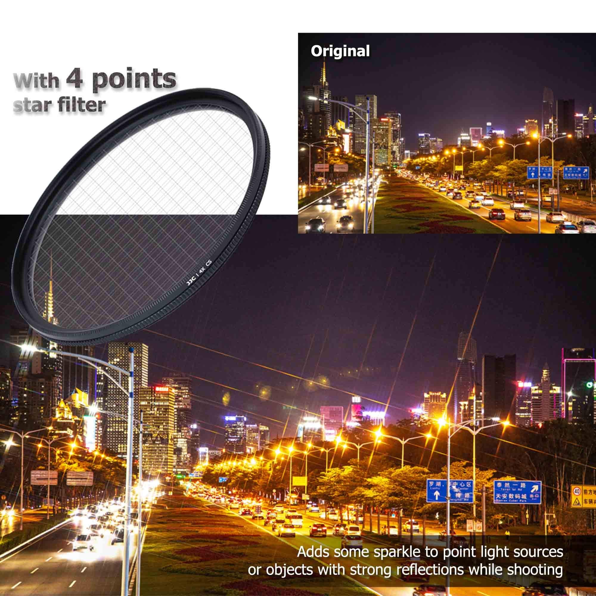 Jjc 55Mm Variable Star Filter Cross Screen Starburst Filter Kit For Nikon Af P Dx 18 55Mm F3.5 5.6G Lens For Sony Fe 28 70Mm F3.