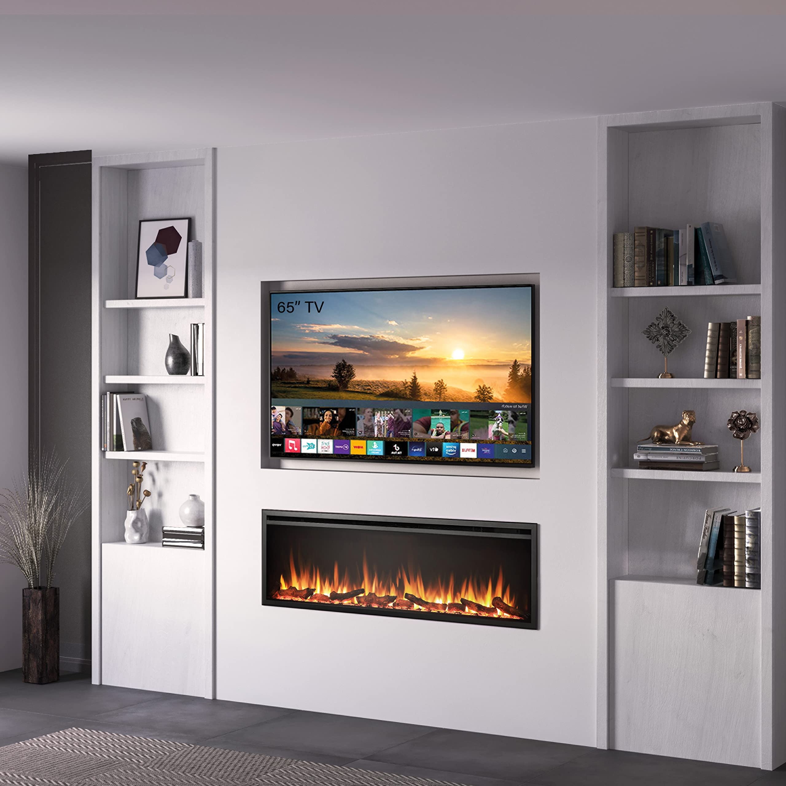 Legendflame Austin In Wall Recessed & Wall Mounted Electric Fireplace (60'')