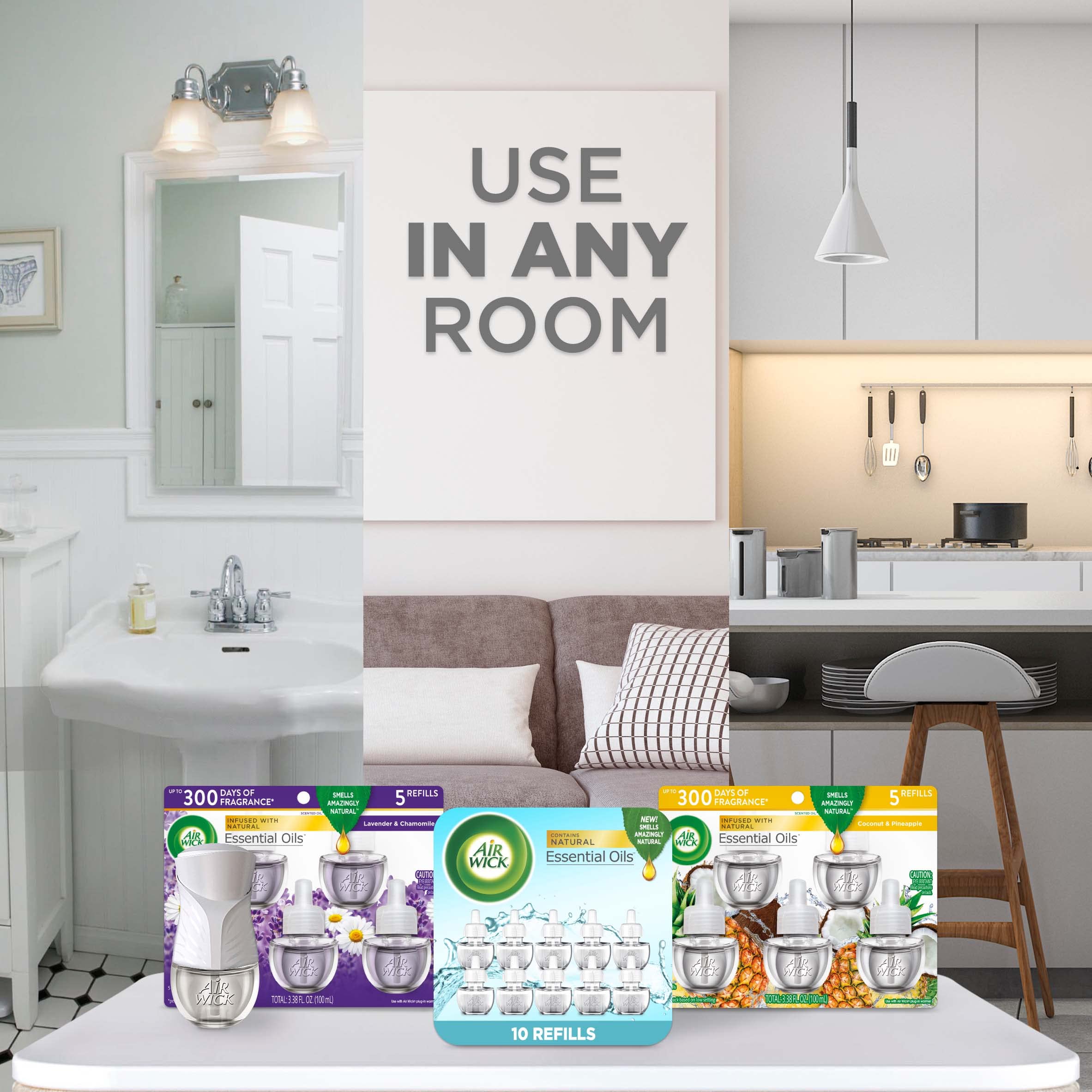 Air Wick Plug In Scented Oil Refill, Hawaii, 5Ct, Air Freshener, Essential Oils