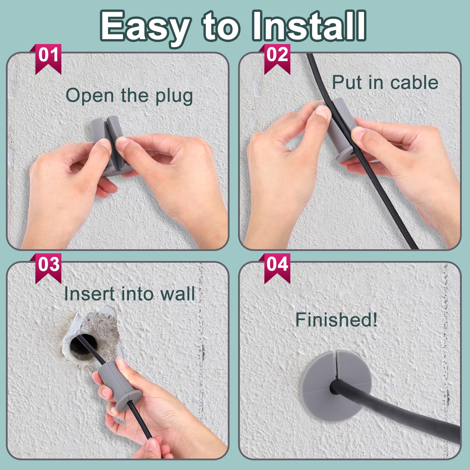 Mity Rain 2Pcs Wall Grommets For Starlink Cable, Accessories Compatible With Starlink Mount For Streaming Organizing Protecting