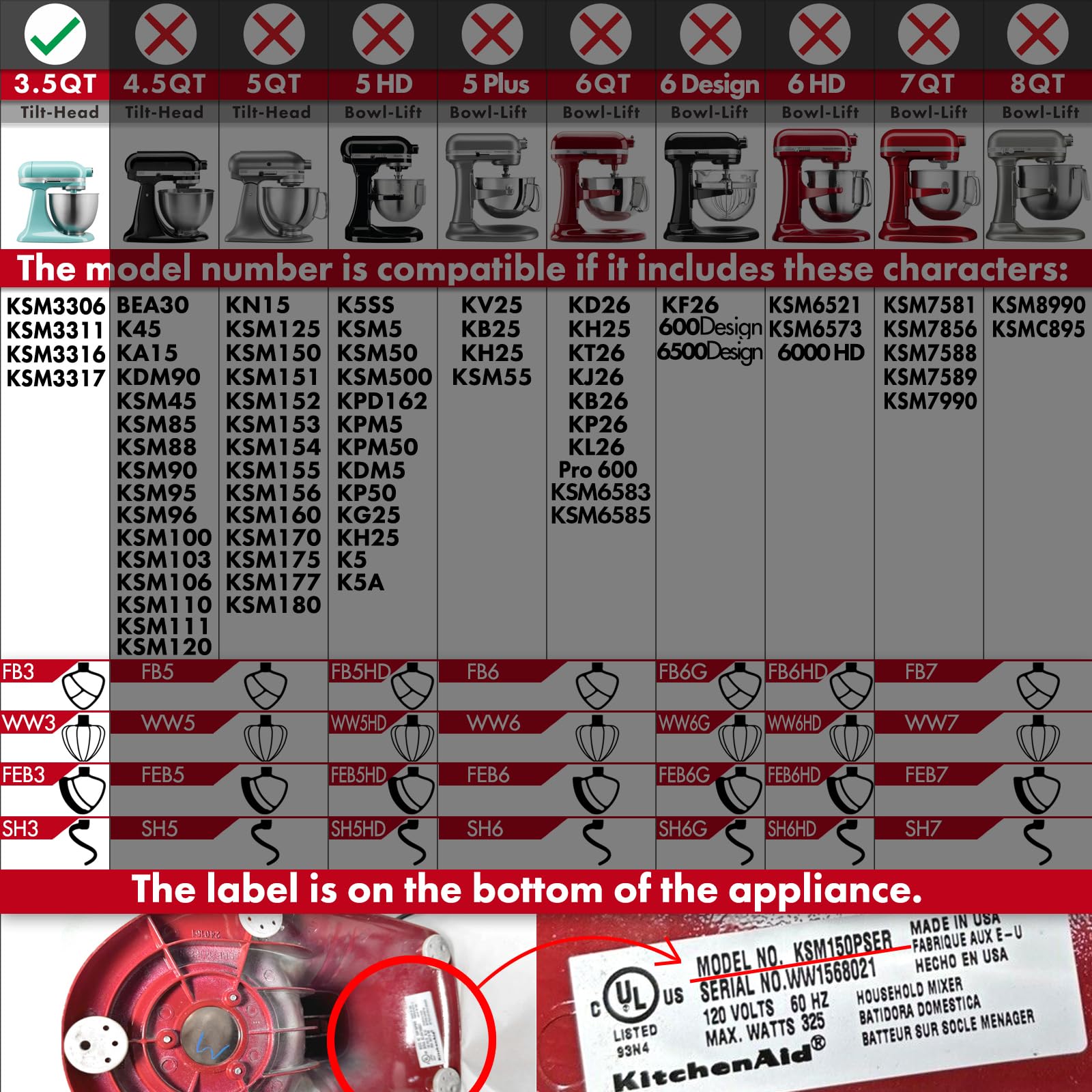 Stainless Steel Paddle,Flat Beater   Accessories And Attachments For Kitchenaid Mixer, Fit 3.5 Qt Mixing Bowl