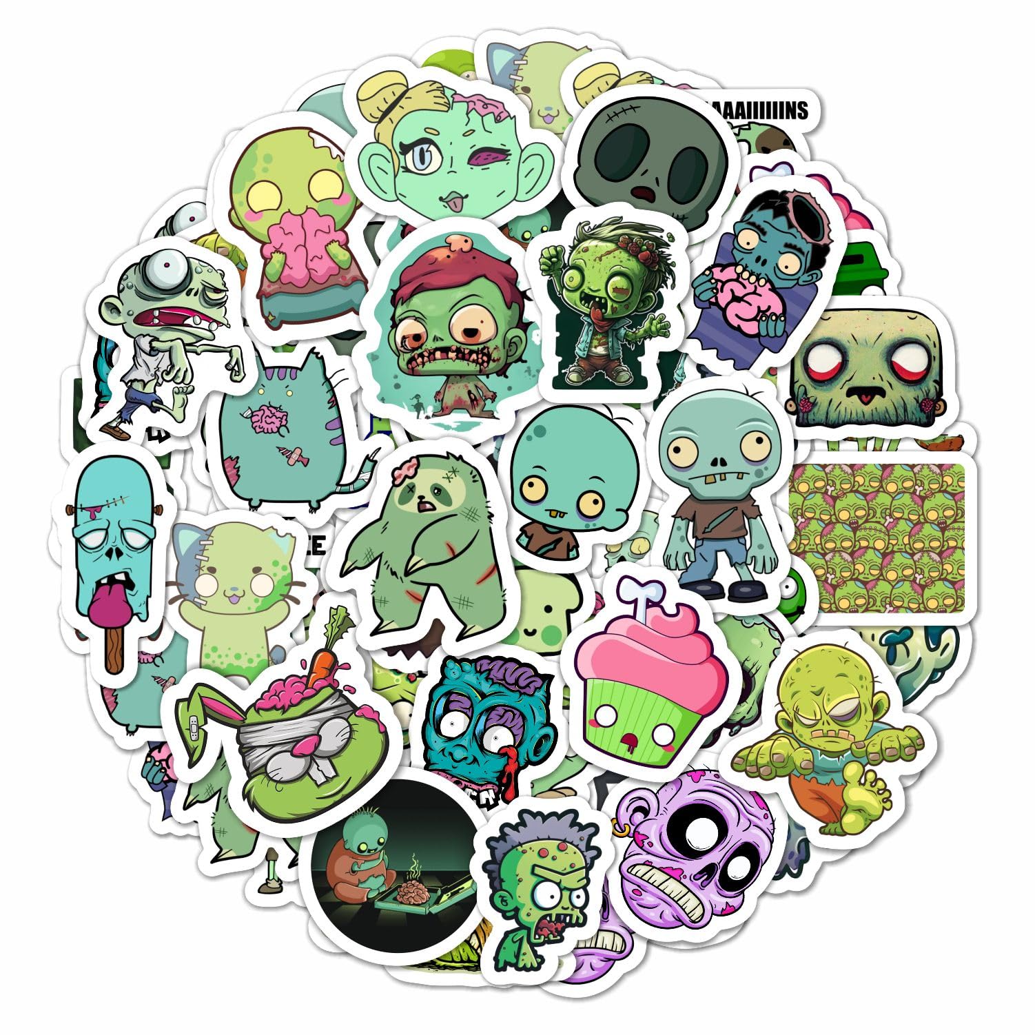 100Pcs Zombie Stickers & Adults   Zombie S For Boys And Girls, Zombie Gifts, Zombie Birthday Party Decorations, Zombie Party Sup