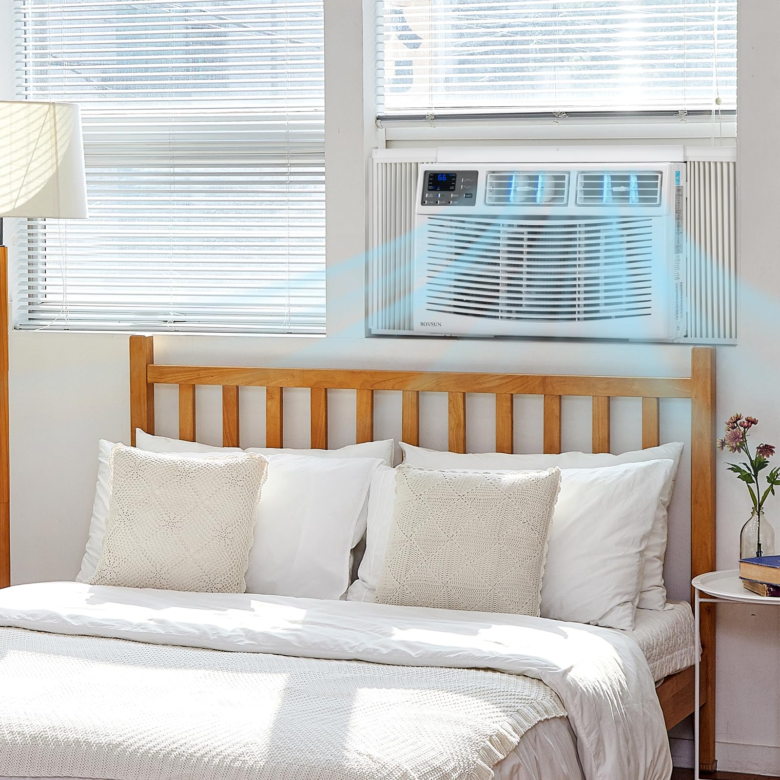 Rovsun 18000 Btu Air Conditioner Window Unit With Heat, 4 In 1 Window Ac Unit Cooler, Heater, Dehumidifier & Fan With Timer, Rem