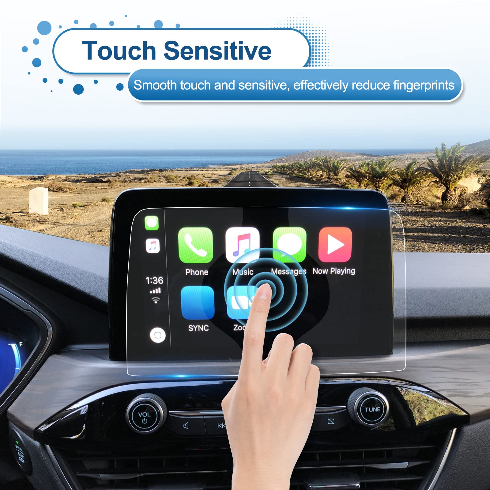 Coleya 2020 2023 2024 Escape Screen Protector For Ford Escape (Se/Sel/Titanium/Base/Active/St Line/St Line Select) 8 Inch Touch