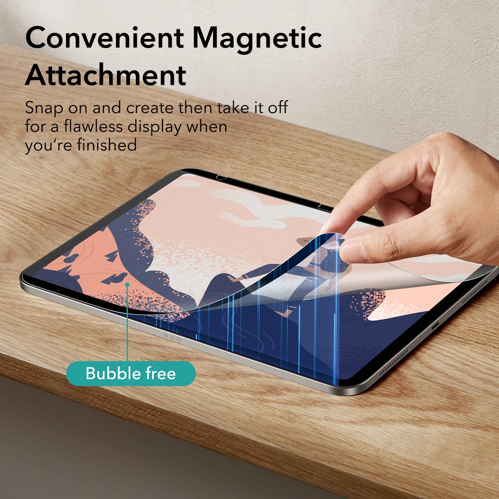 Esr Paper Feel Magnetic Screen Protector For Ipad 11Th/10Th Generation A16 (11/10.9 Inch, 2025/2022), Write And Draw Like On Paper, Detachable And Reusable, Compatible With Tempered Film, Anti Glare
