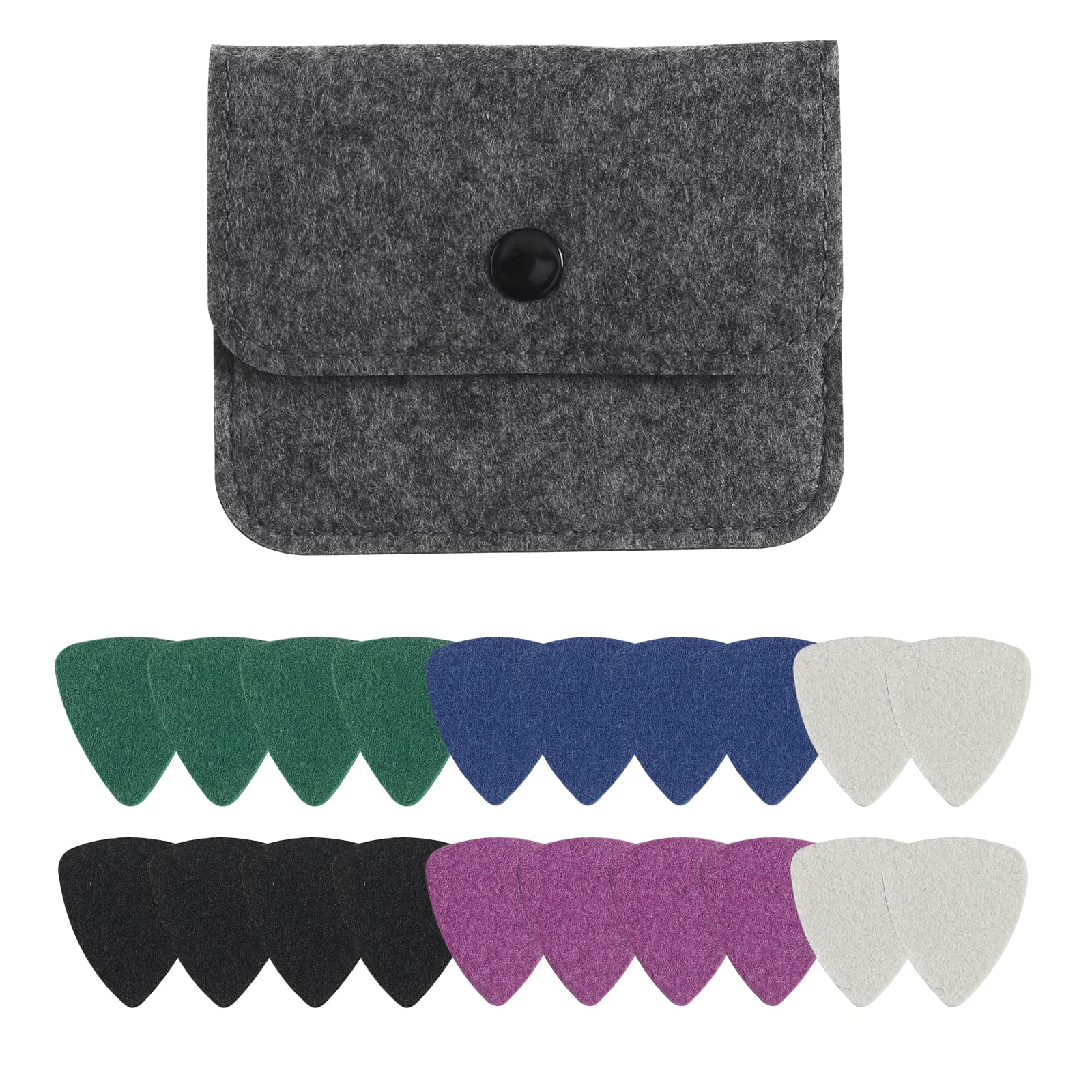 20 Pieces Felt Ukulele Picks,Felt Heart Shape Pick For Ukulele Guitar Bass With Pick Holder Case (Multiple Colors) (General, 5 M