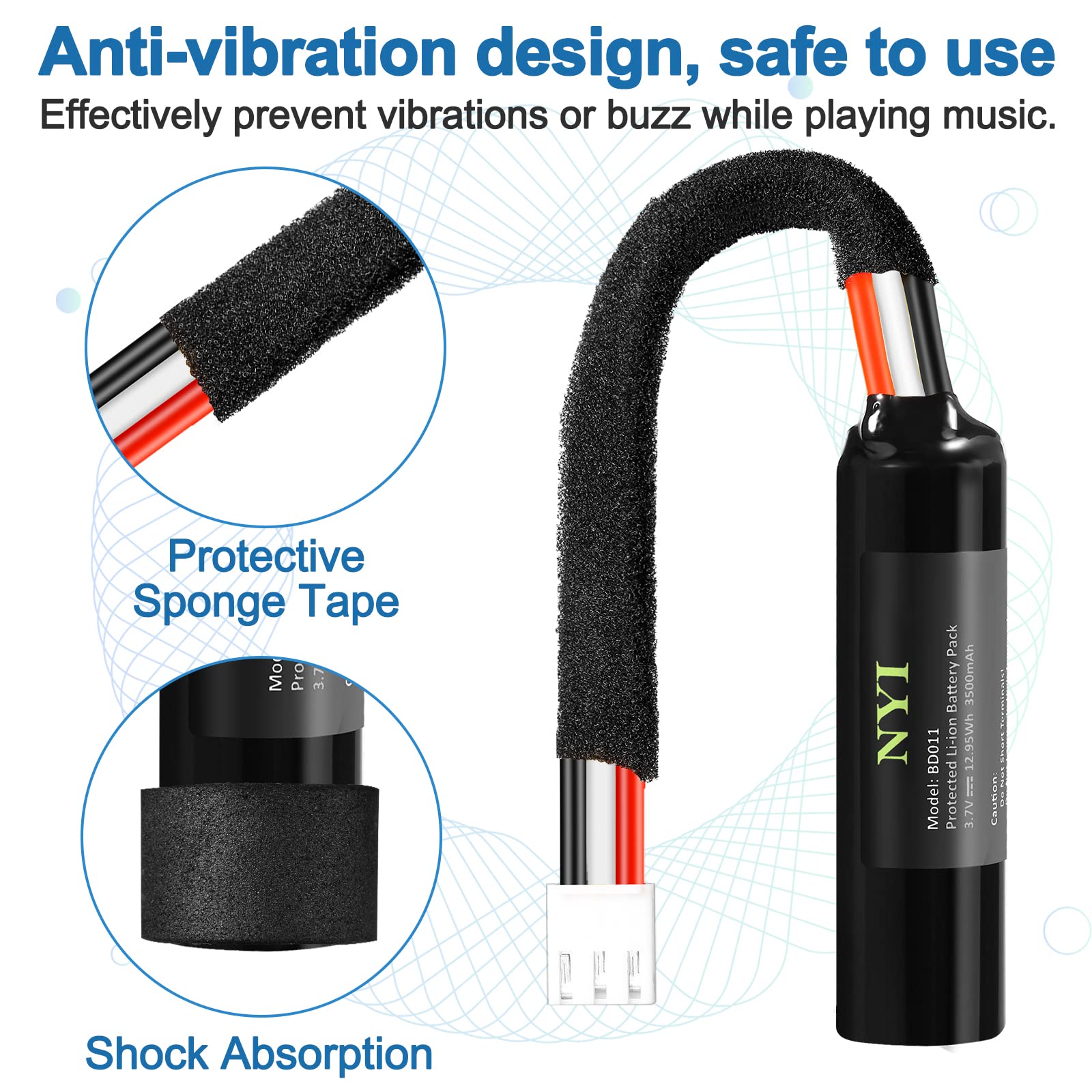 Nyi [Upgraded 3500Mah] Replacement Battery For Harman Kardon Onyx Studio 1/2/ 3/4 Speaker