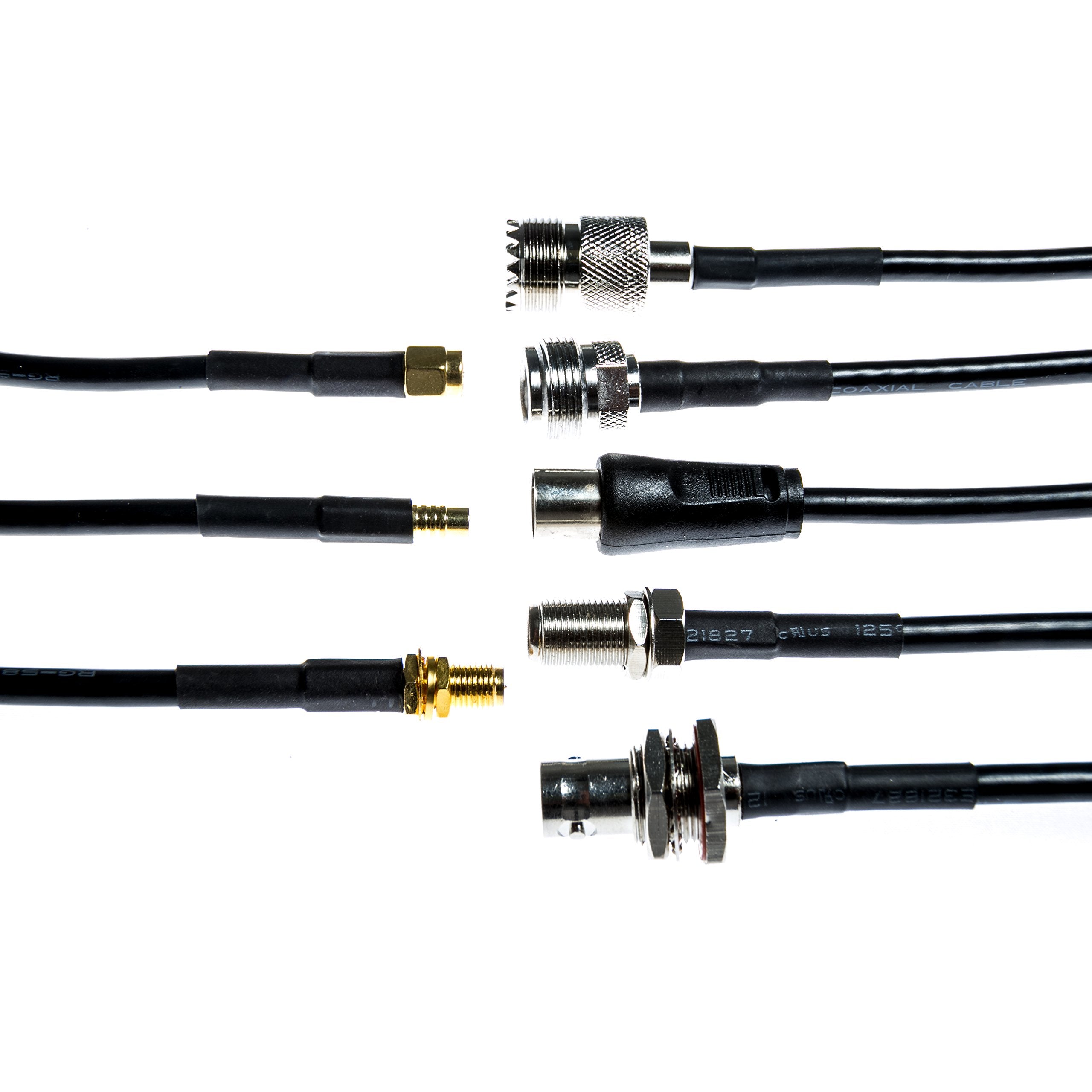 Nooelec Sma Cable Connectivity Kit   Set Of 8 Rf Adapter Cables For Nesdr Smart (Rtl Sdr), Hackrf One And Other Sma Software Def