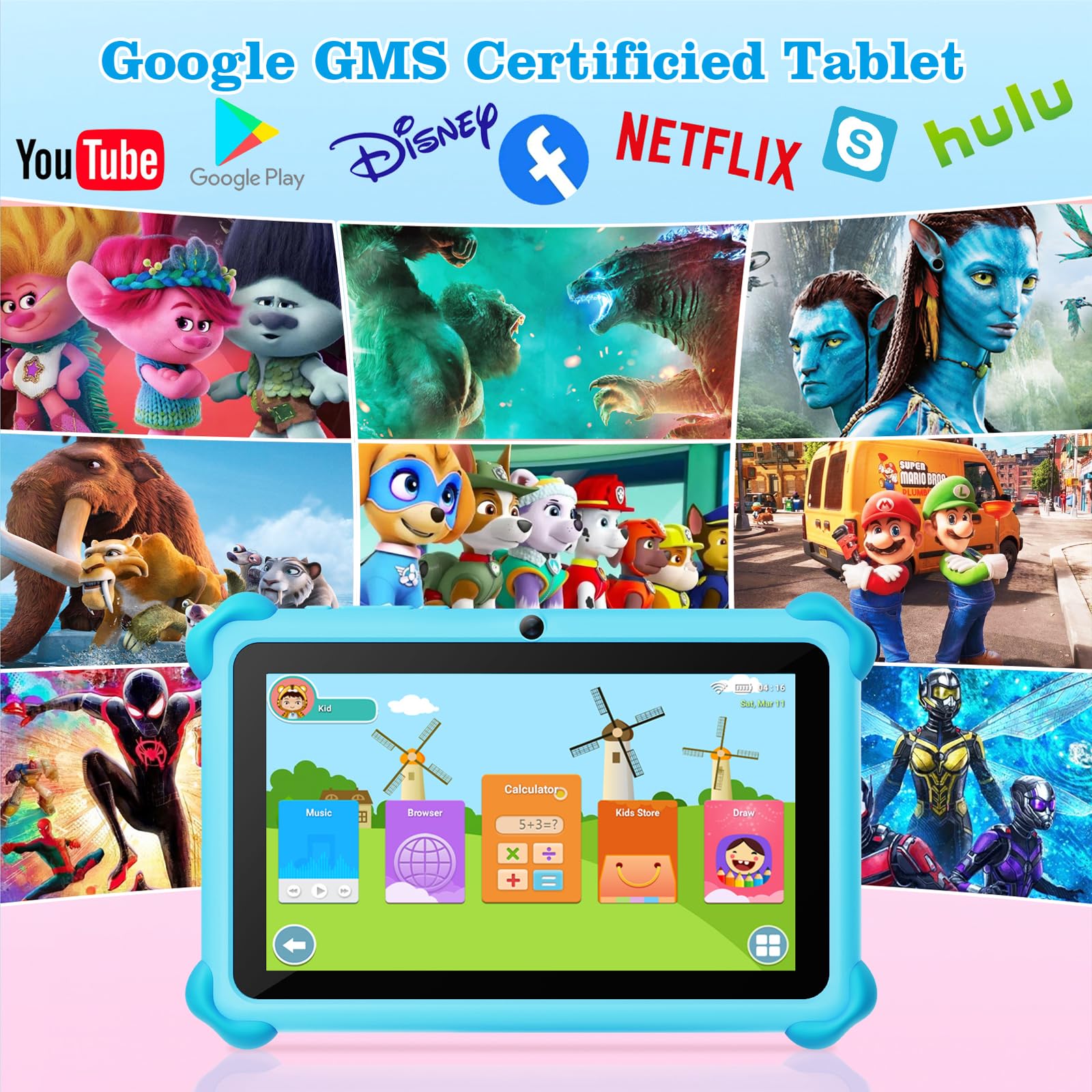 Kids Tablet, 7 Inch Toddler Tablet For Kids, 32Gb Toddler Tablet, Tablets For Kids With Case Included, Parental Control, Dual Ca