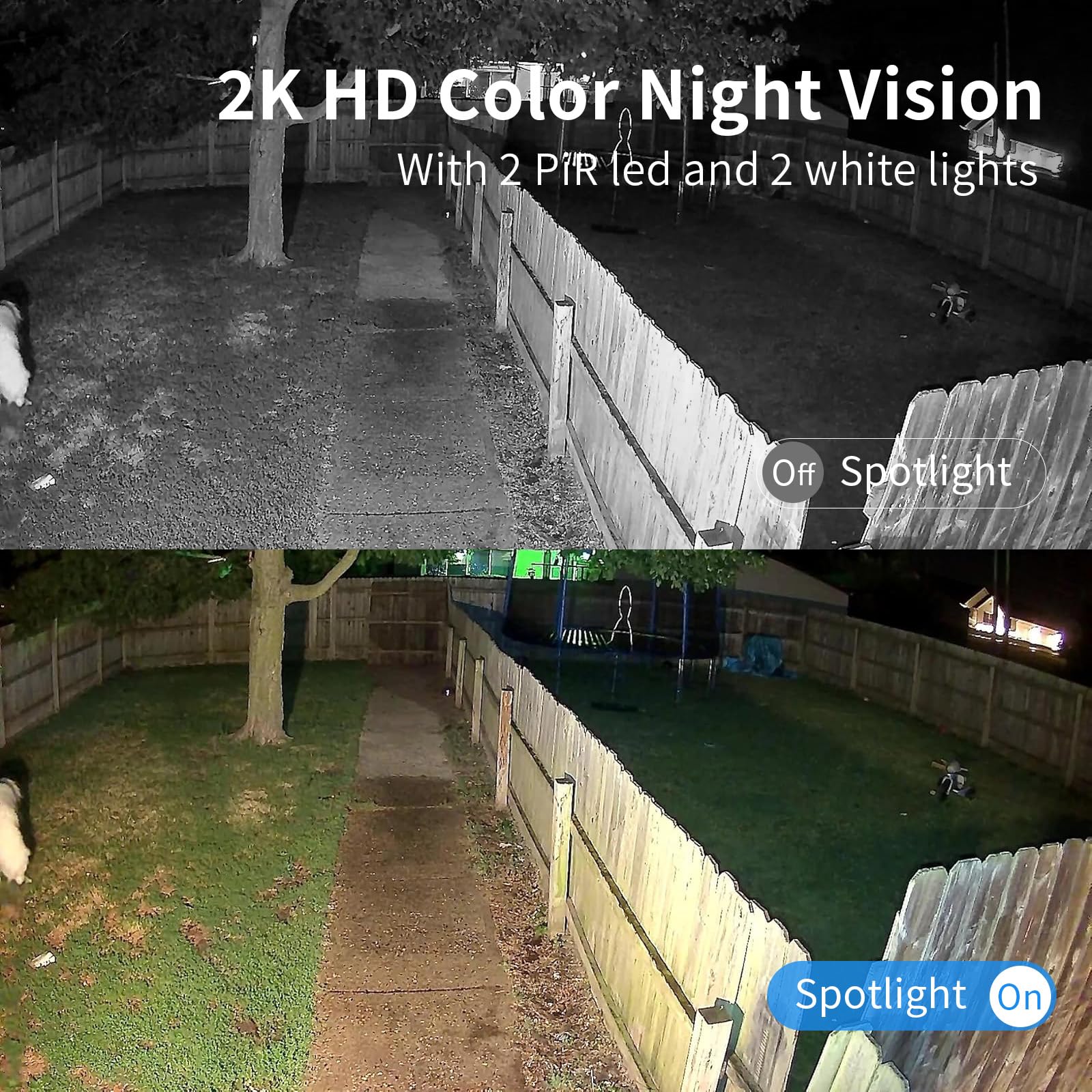 Security Cameras Wireless Outdoor, Battery Powered 2K Wifi Cameras For Home Security, Color Night Vision, Ai Motion Detection, S