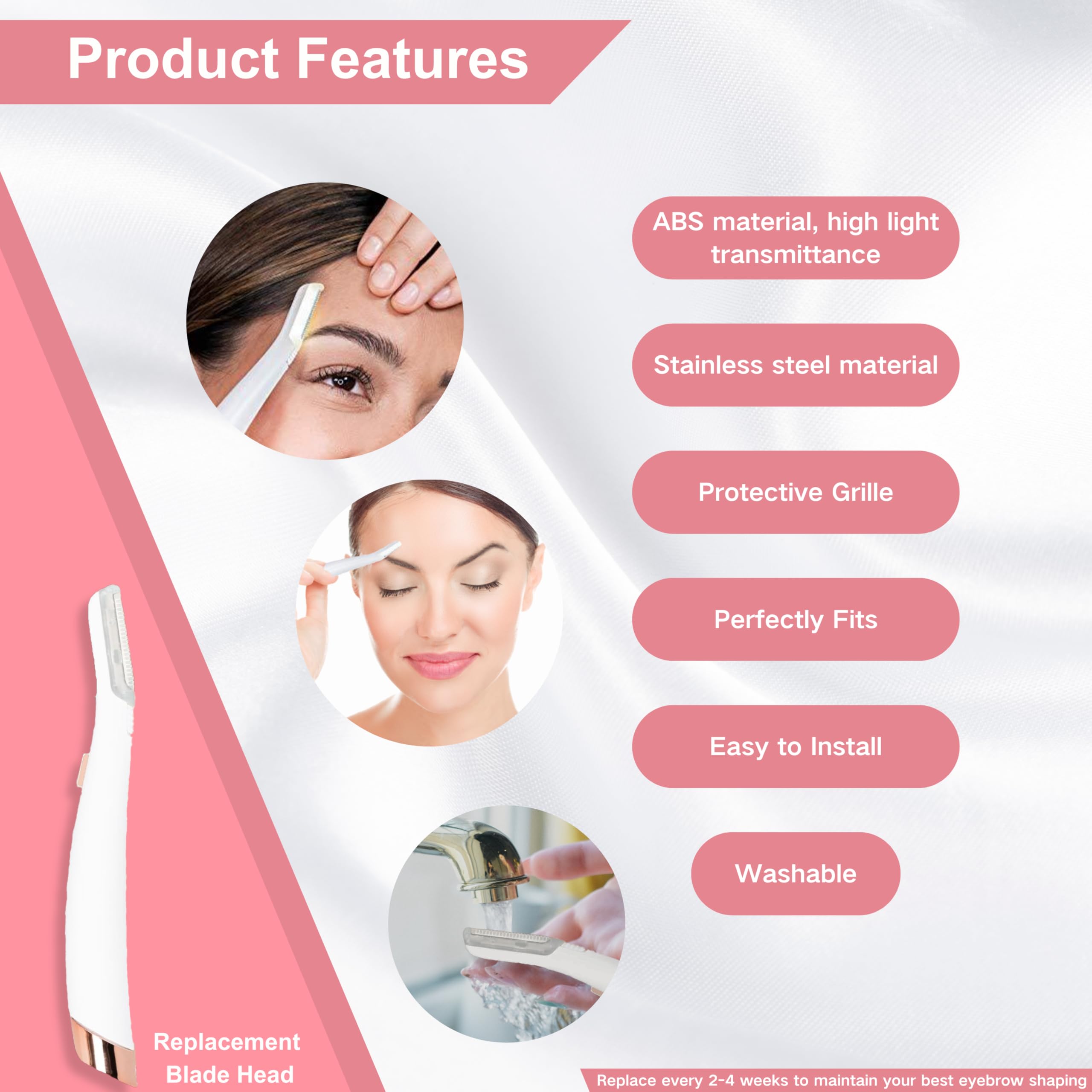 20 Pack Replacement Heads Blades Compatible With Finishing Touch Flawless Dermaplane Glo Lighted Facial Exfoliator, Stainless St