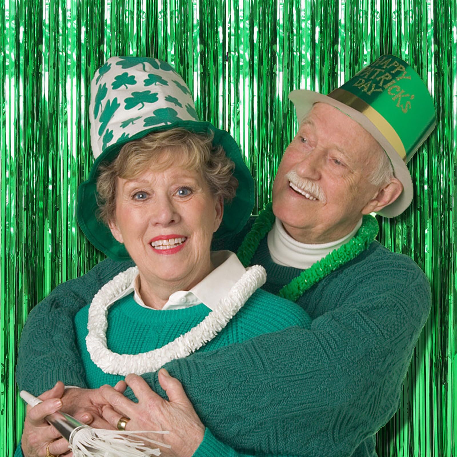 2 Pack Green Streamers Backdrop Jungle Party Decorations Foil Fringe Backdrop Curtains Photo Booth Backdrop For Birthday Dinosau