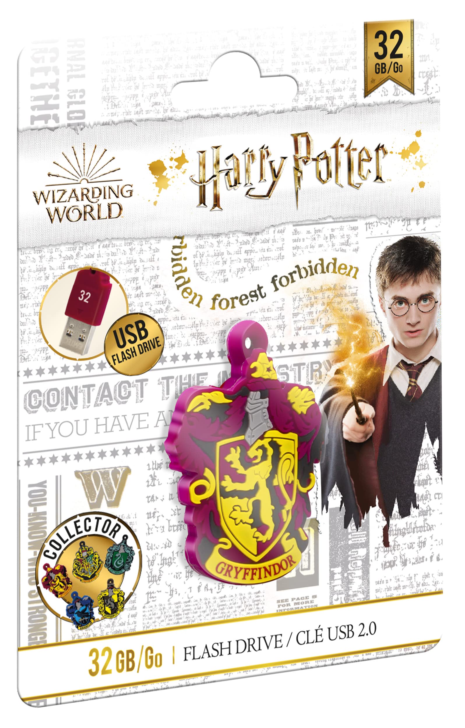 Emtec 32Gb Harry Potter Collector Usb 2.0 3D Soft Touch Gum Flash Drive   Gryffindor