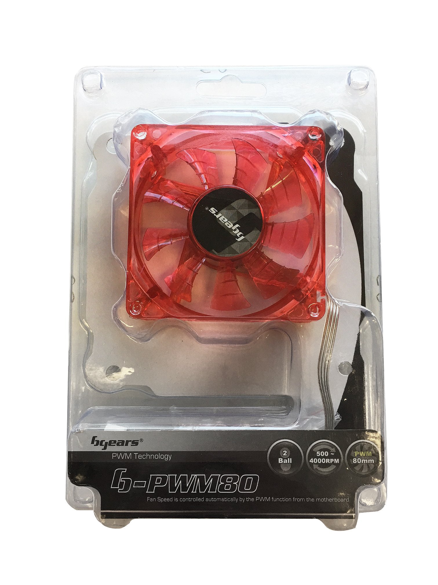 Bgears Cooler B Pwm 80 Red 2Ball Translucent Red