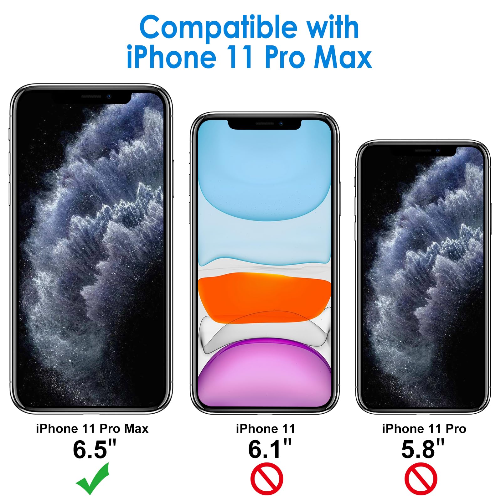 Jetech Case For Iphone 11 Pro Max 6.5 Inch, Non Yellowing Shockproof Phone Bumper Cover, Anti Scratch Clear Back (Black)