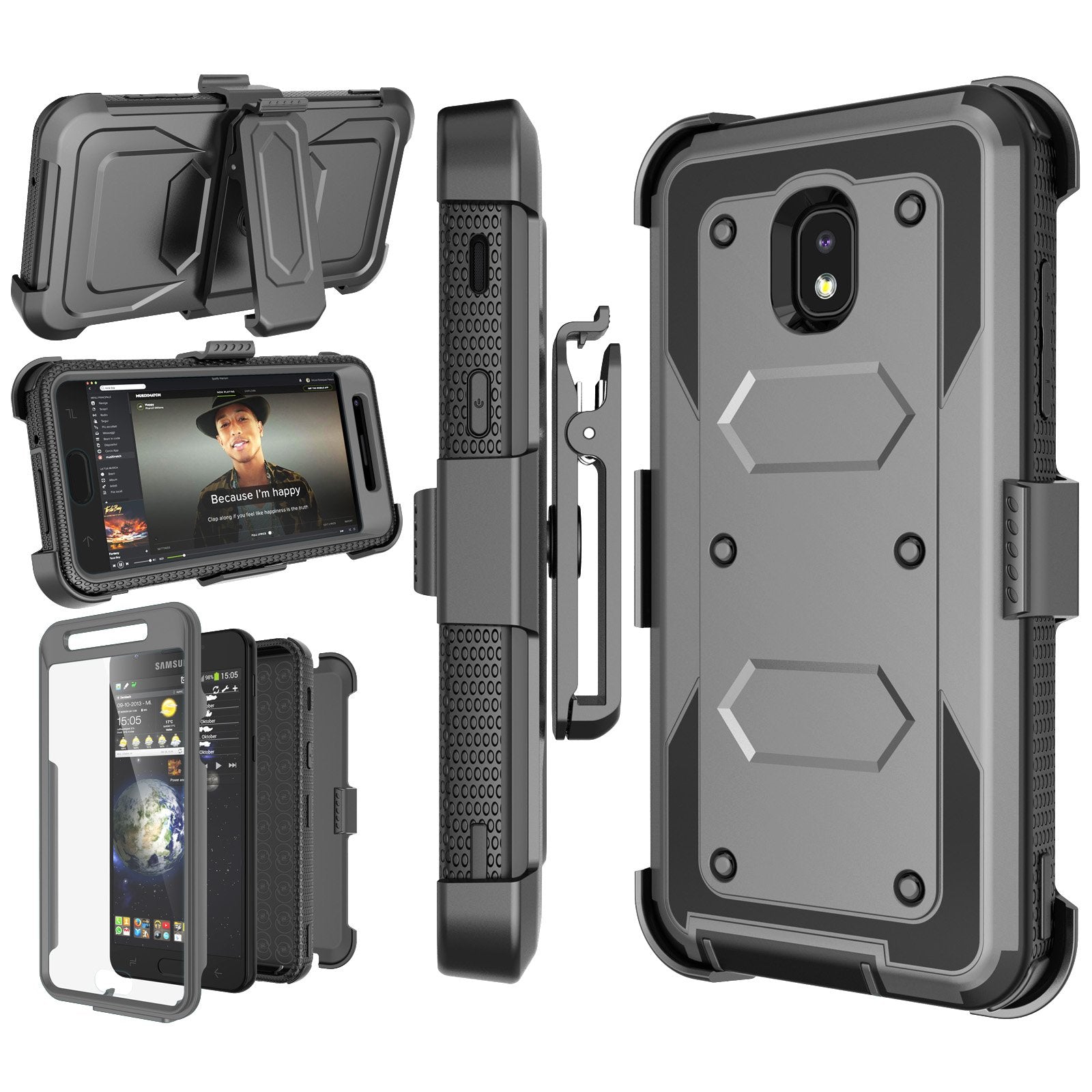 Njjex Galaxy J3 Orbit Case, For Samsung J3 2018/J3 Eclipse 2/J3 Achieve/Express Prime 3/Amp Prime 3/J3 Prime 2/J3 Emerge/J3 V 3R