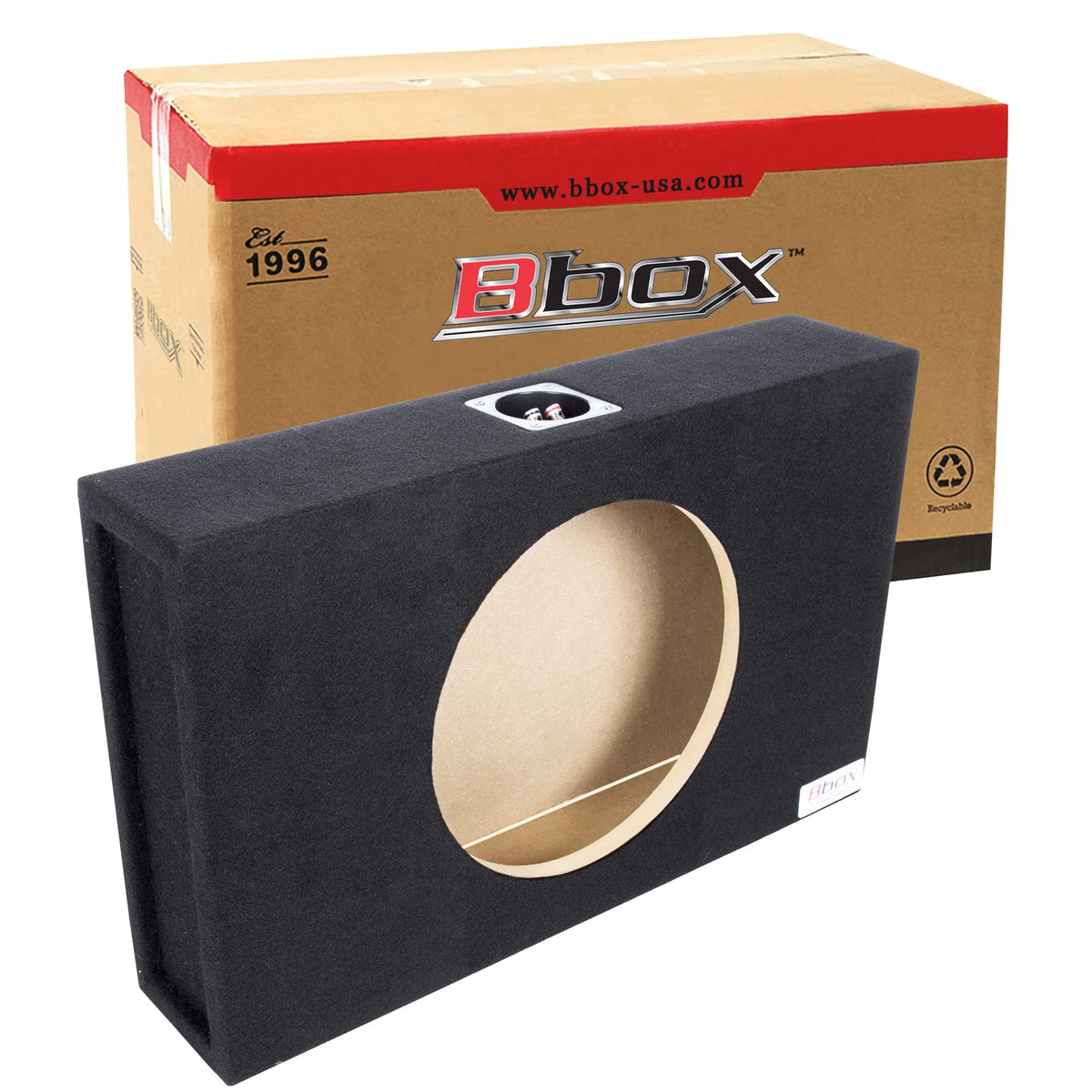 Atrend 12Sme 12” Single Sealed/Shallow Mount Subwoofer Enclosure, Charcoal