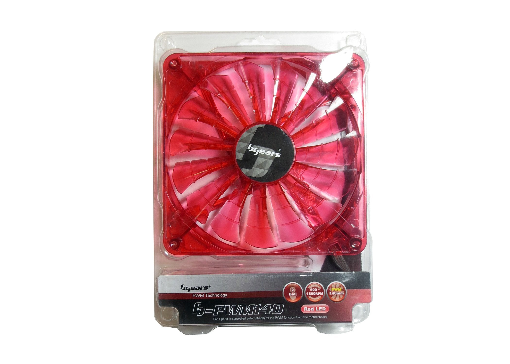 Bgears b-PWM 140-Red 140mm 2 Ball Bearing Red LED Fan with High Speed Extreme Airflow