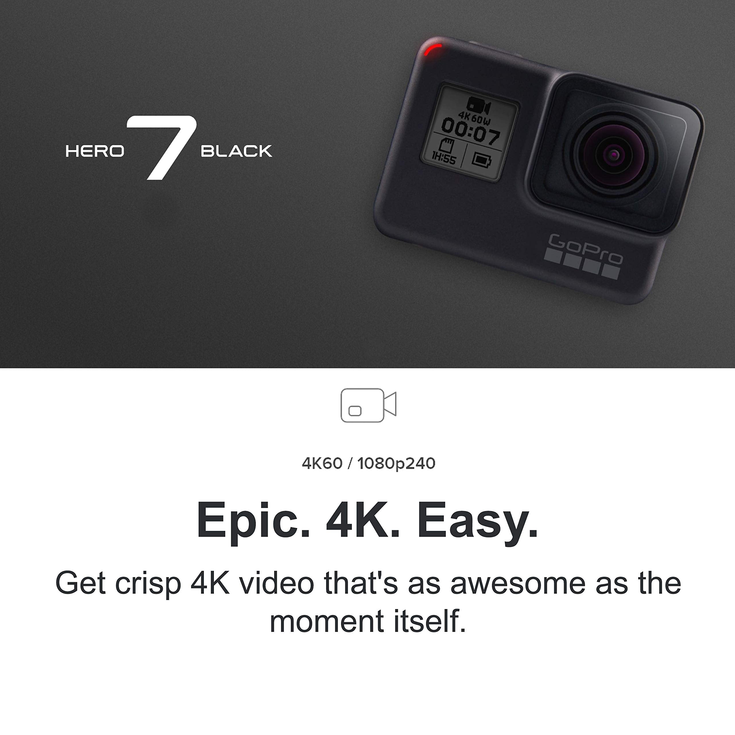 Gopro Hero7 Black   E Commerce Packaging   Waterproof Digital Action Camera With Touch Screen 4K Hd Video 12Mp Photos Live Strea