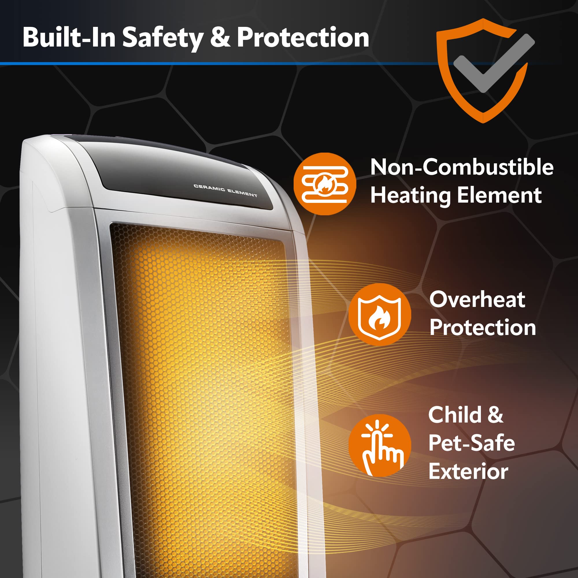 Lasko 5165 Digital Ceramic Tower Heater With Remote Control, 1500W, White