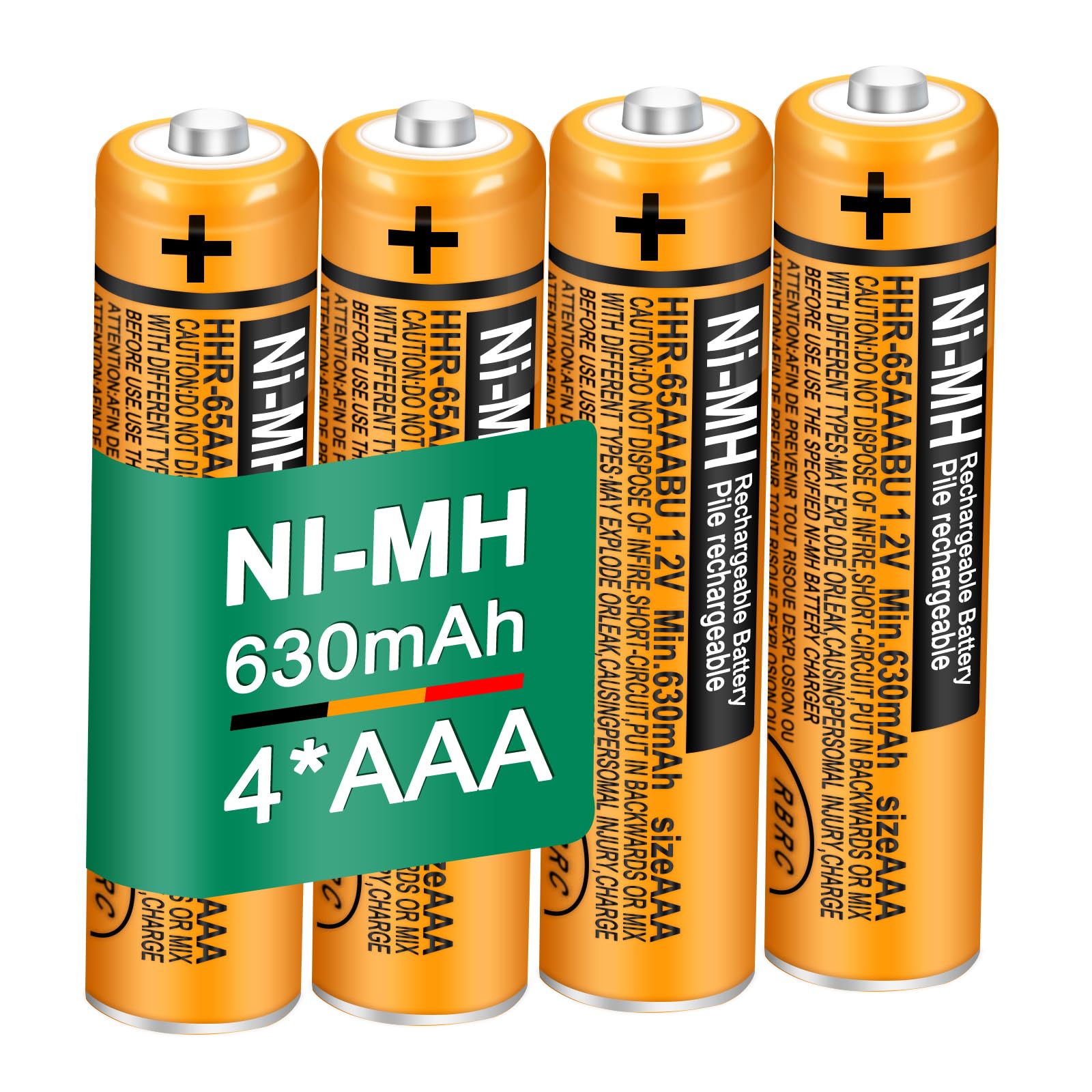 Triangle Power 4 Pack Hhr 65Aaabu Ni Mh Rechargeable Battery For Panasonic 1.2V 630Mah Aaa Battery For Cordless Phones