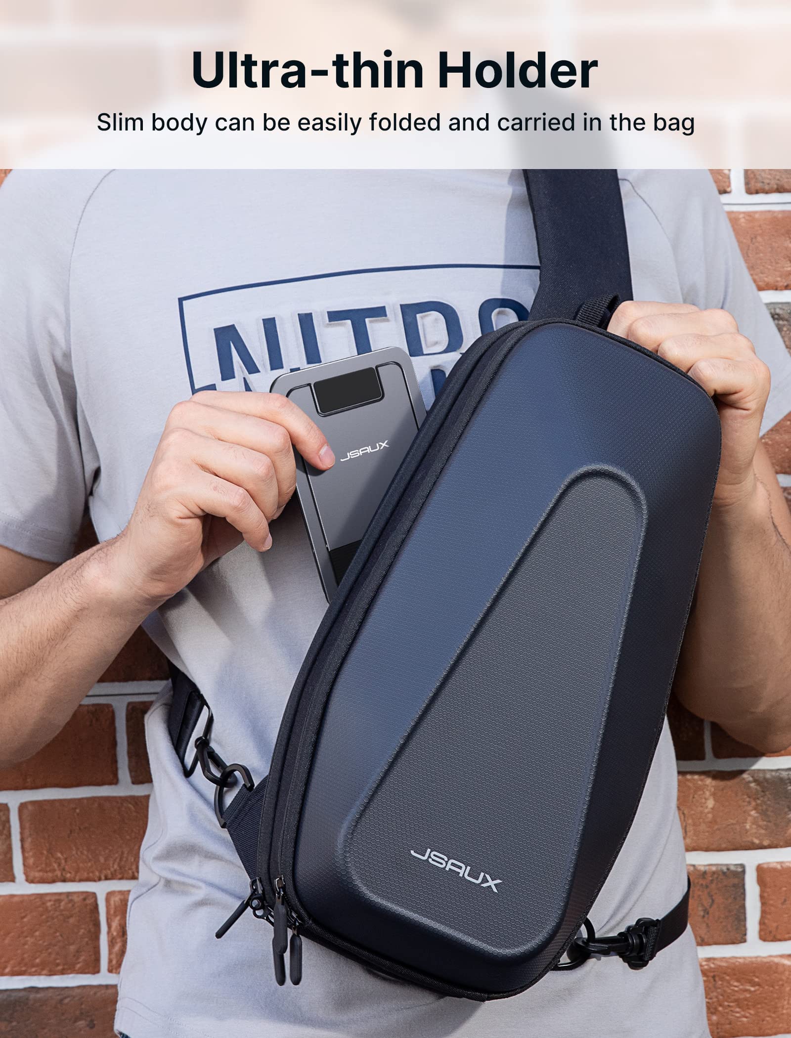 Jsaux Cell Phone Stand, Foldable Aluminum Adjustable Phone Holder For Desk Portable Travel Essentials Office Accessories For Iph