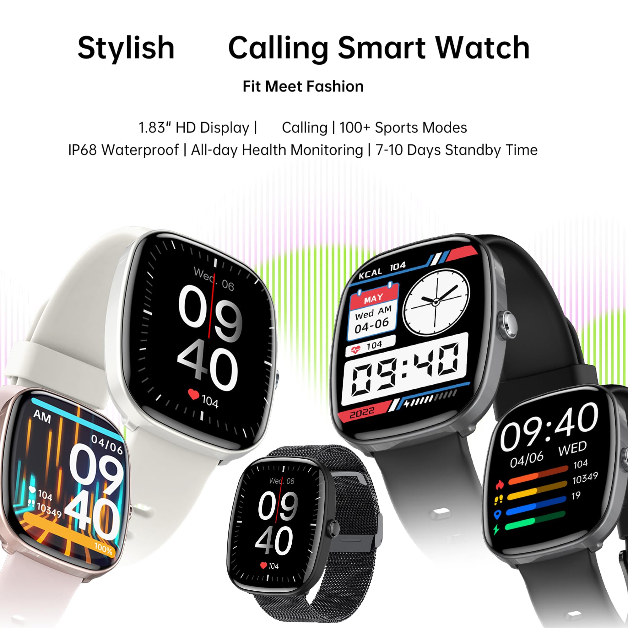 Zpimy 1.83 '' Smart Watch For Women Men(Make/Answer Call), 2024 New 5Atm Waterproof Mens Smartwatches, Fitness Tracker Smartwatc