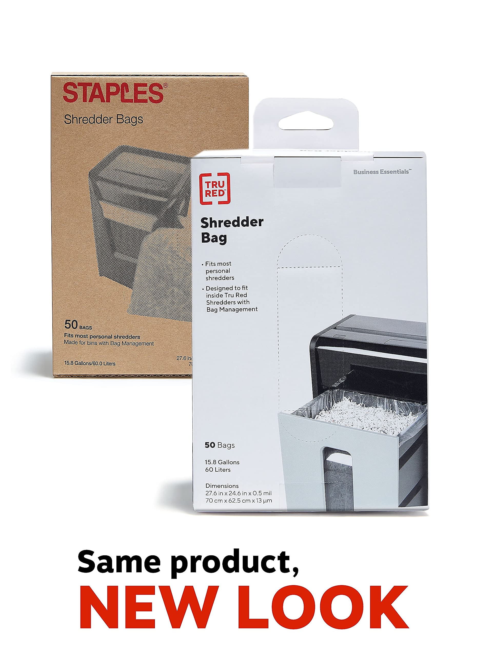 Tru Red 424154 Shredder Bags 15.8 Gal (22403) 50/Pack