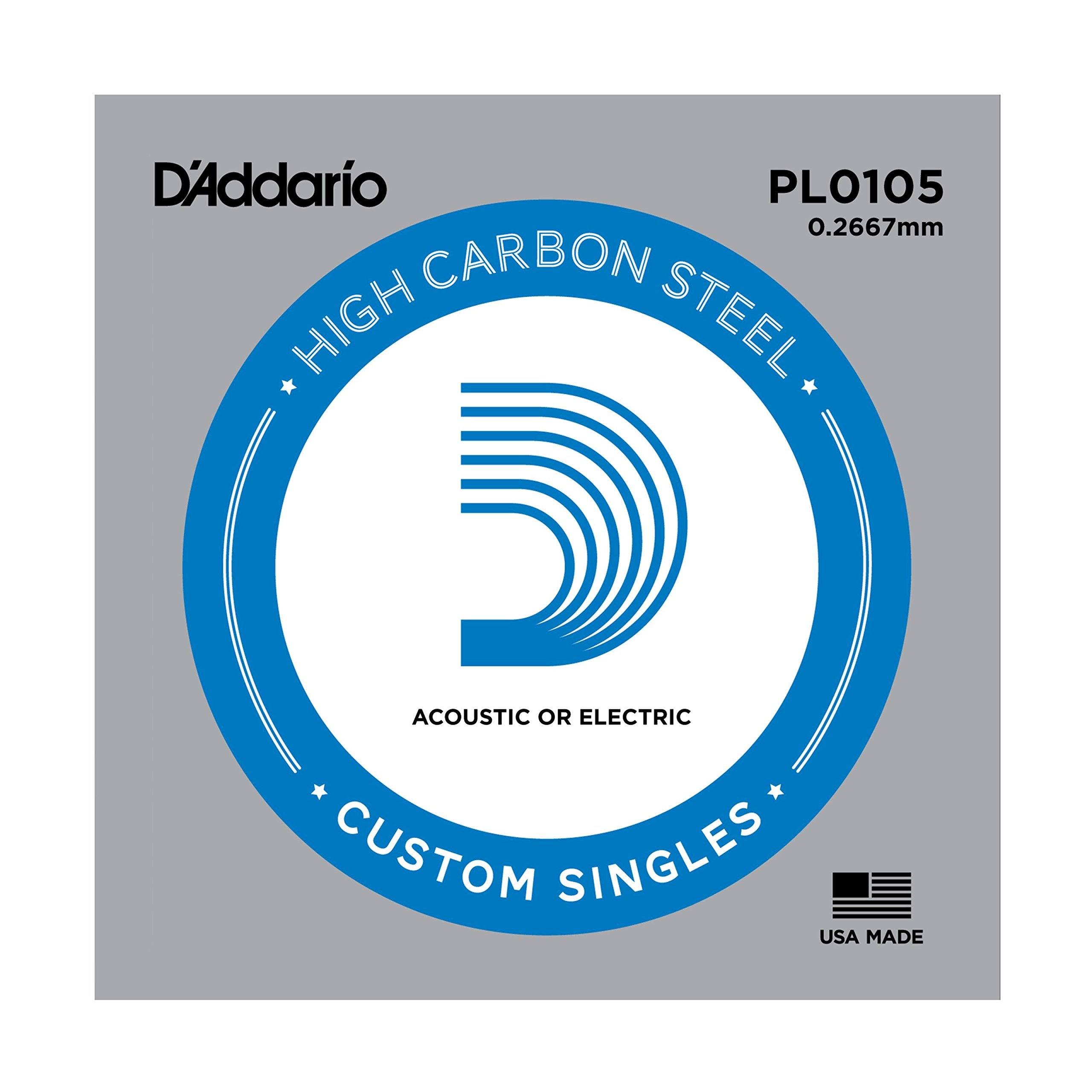 DAddario PL0105 Plain Steel Guitar Single String, .0105
