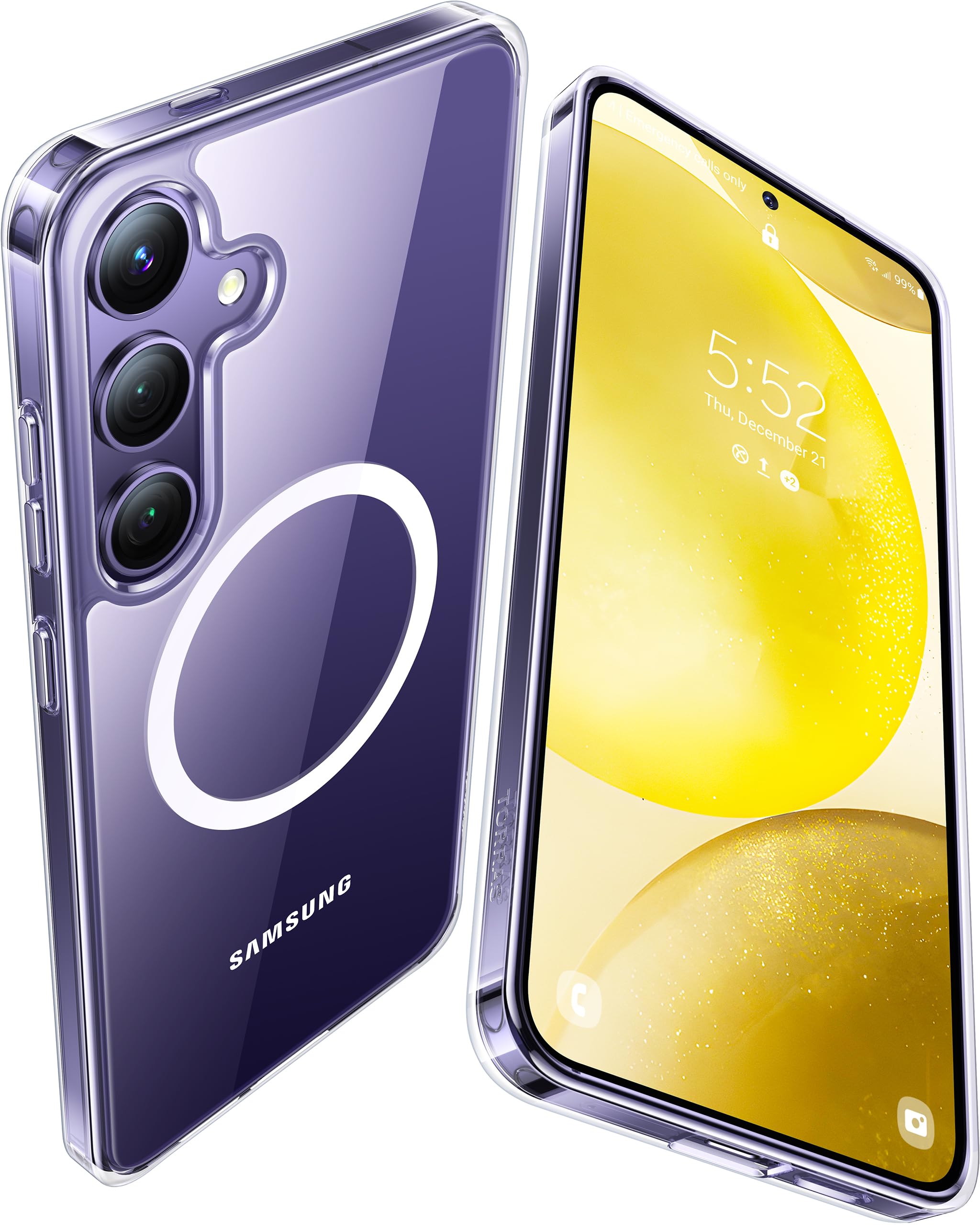 Torras Magnetic Guardian Designed For Samsung Galaxy S24 Case 6.2'' Compatible With Magsafe, Never Yellowing, Military Grade Dro