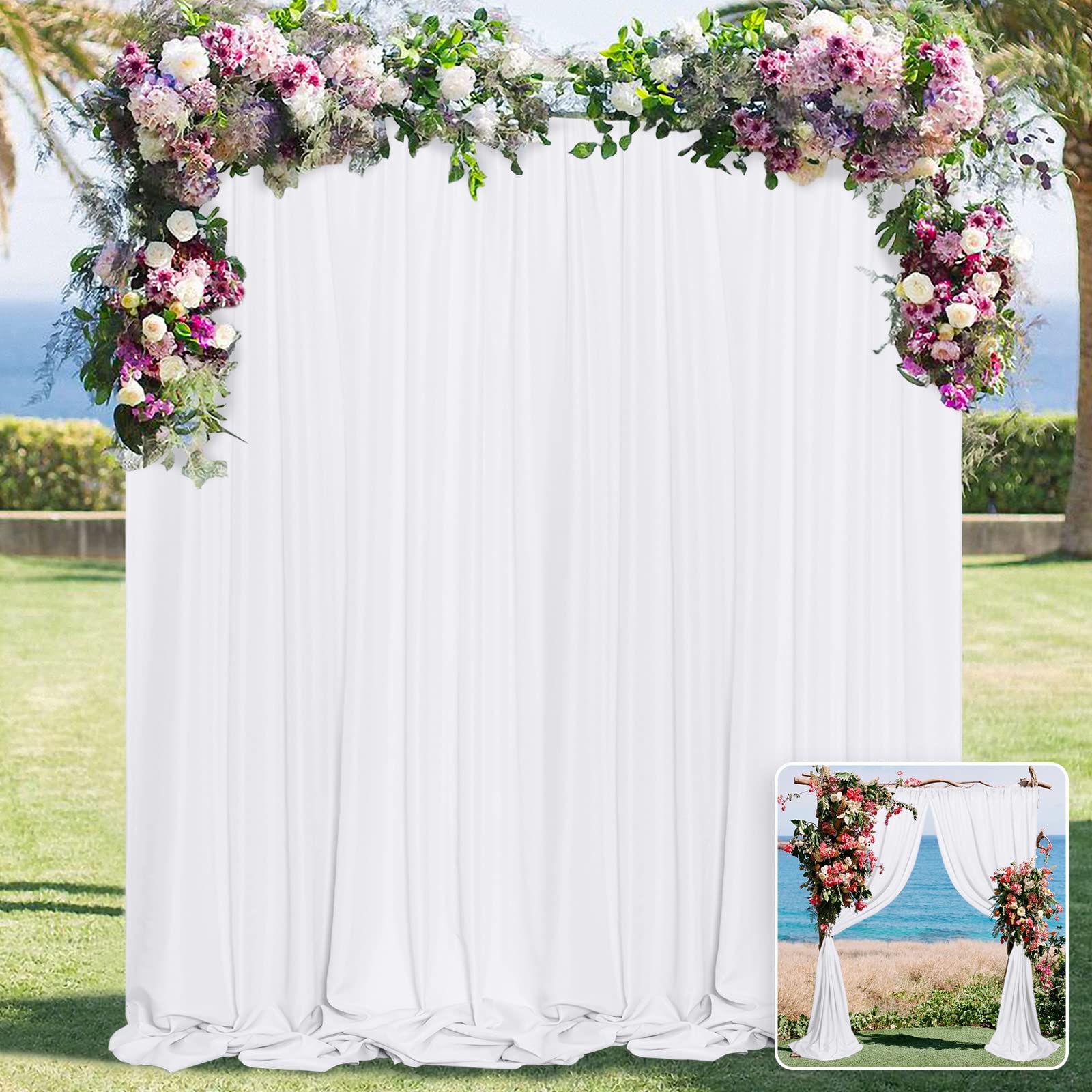 White Backdrop Curtain For Wedding Decor Holiday Party   White Wedding Backdrop Polyester Photography Backdrop Drapes Baby Showe