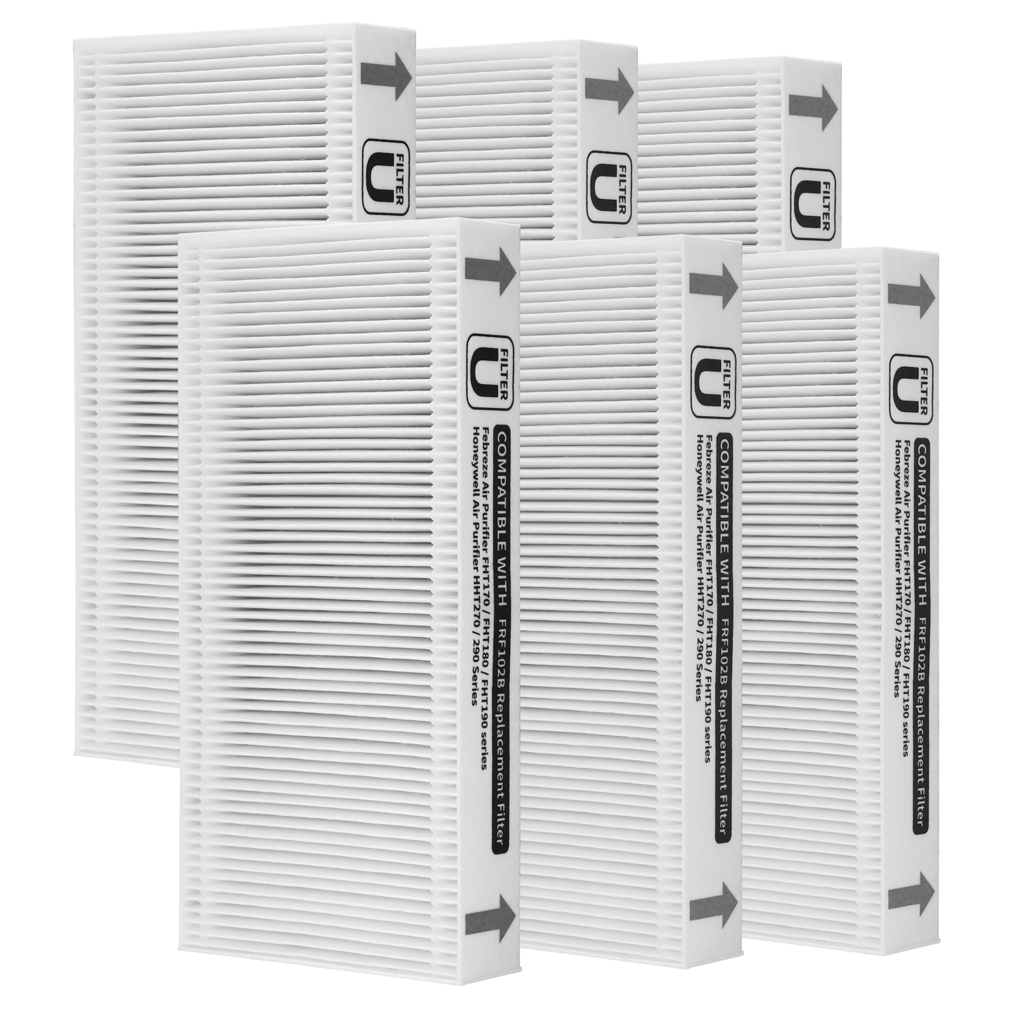 Gokbny 6 Pack Frf102B True Hepa Replacement Filter Compatible With Febreze Frf102B/Fht170/Fht180/Fht190 Purifiers And Honey Well