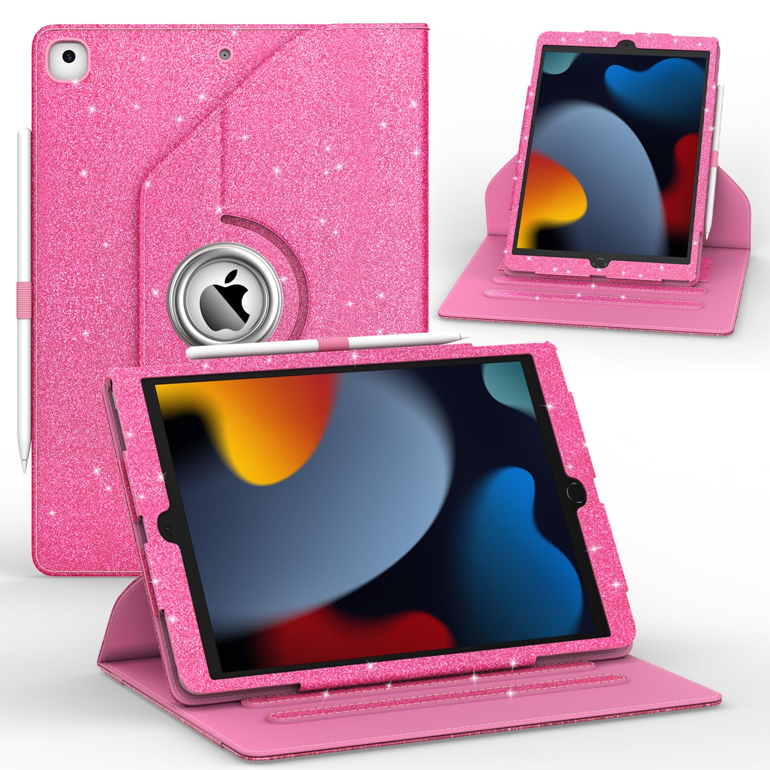 Zonefoker Case For Ipad 9Th/ 8Th/ 7Th Generation, Ipad 10.2 Inch Case 2021/2020/2019, 360 Degree Rotating Stand, Ipad 9 8 7 Gen