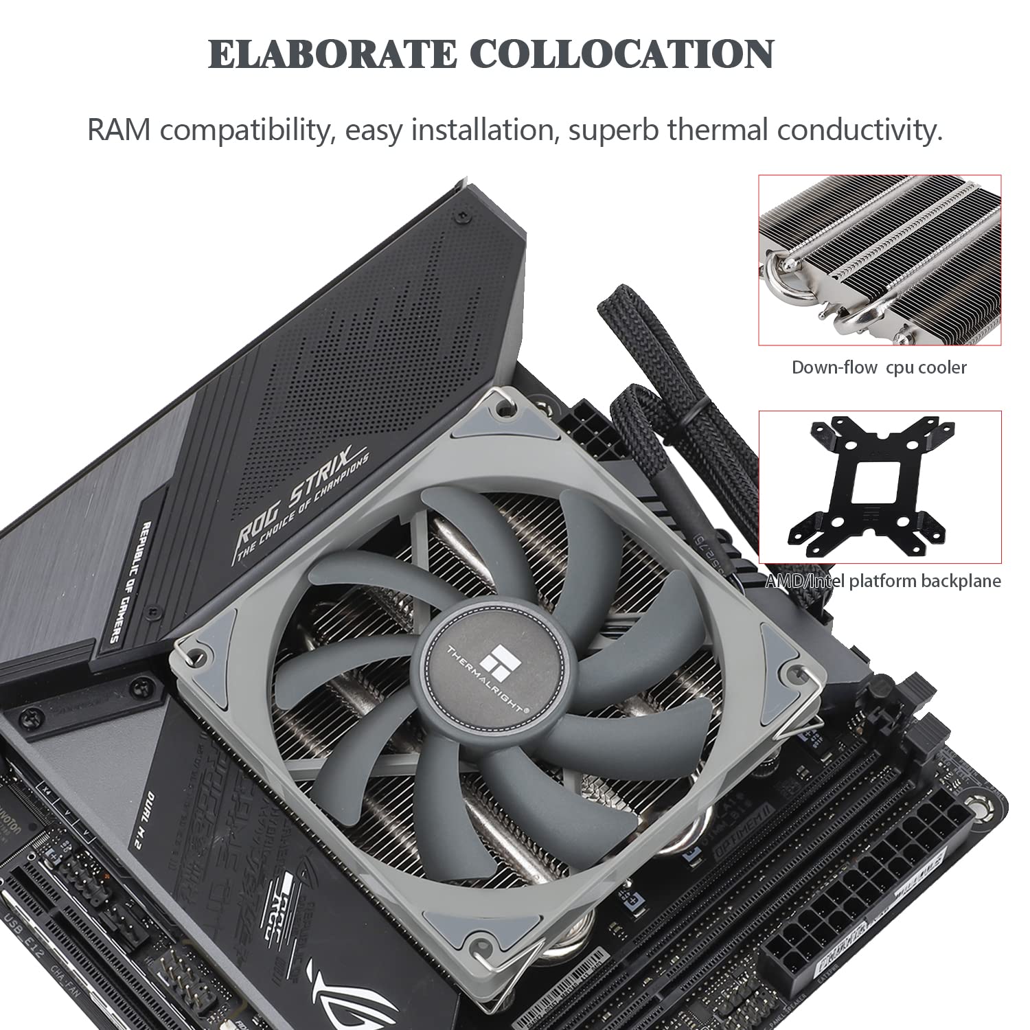Thermalright Axp90 X36 Low Profile Itx Cpu Cooler, 36Mm Height, Tl 9015 Slim Pwm Cpu Fan, Computer Itx Heatsink Cooler, For Amd: