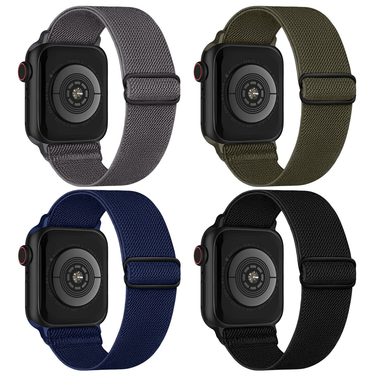 Stretchy Nylon Solo Loop Bands Compatible With Apple Watch 38Mm 40Mm 41Mm 42Mm 44Mm 45Mm 49Mm, Sport Elastic Wristbands Women Me
