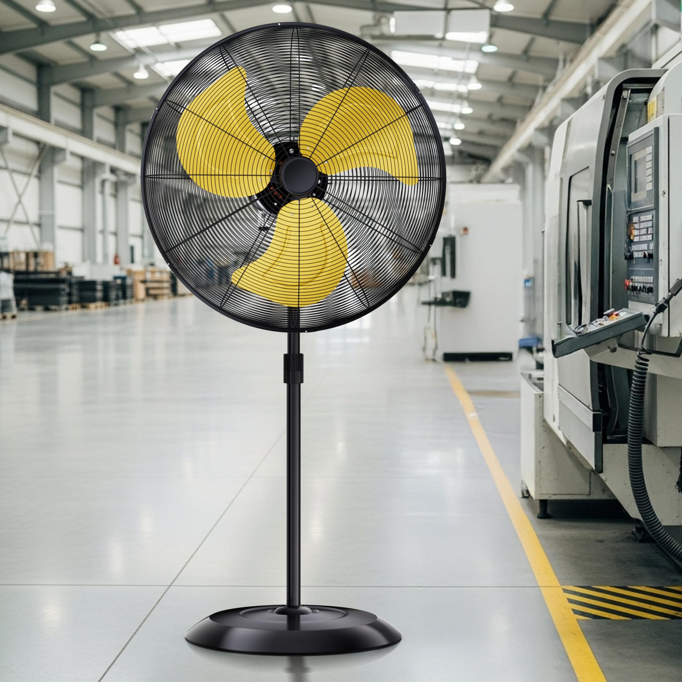 Uthfy 24 8000 CFM Outdoor Pedestal Fan Oscillating, High Velocity standing fan with 3 Speed, Adjustable Height, Industrial Fans