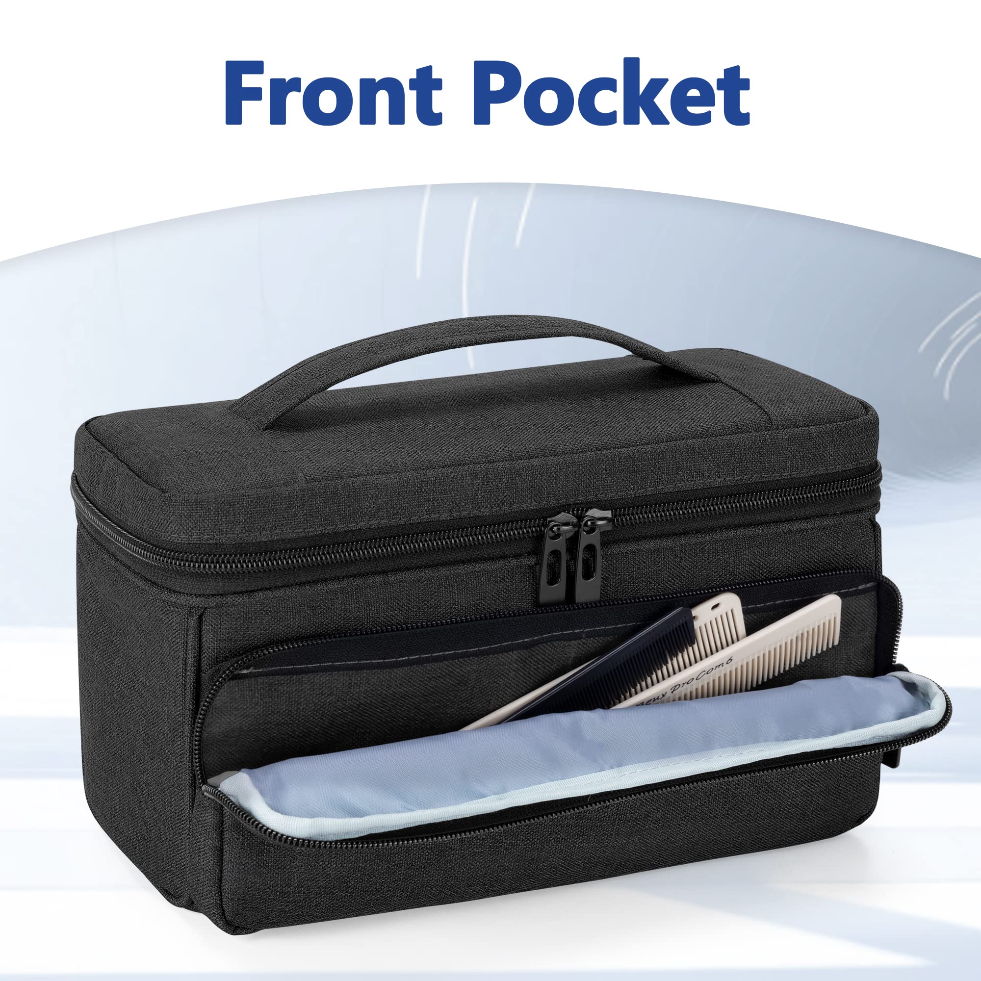 Curmio Barber Bag For Hair Clippers, Men Grooming Travel Case For Electronic Shaver, Hair Trimmer And Hair Cutting Tools, Black,