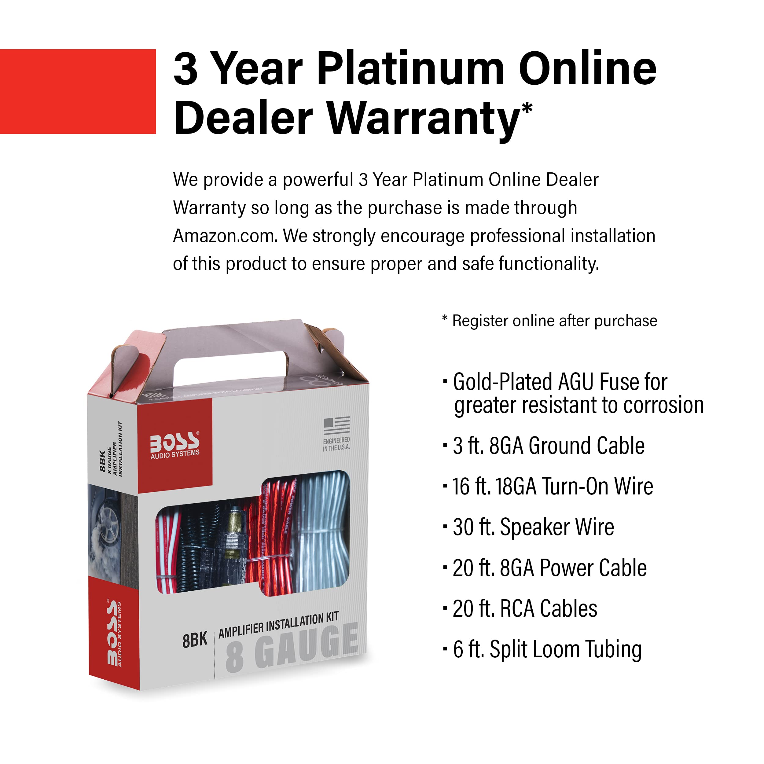 Boss Audio Systems 8Bk 8 Gauge Amplifier Installation Wiring Kit   A Car Amplifier Wiring Kit Helps You Make Connections And Bri