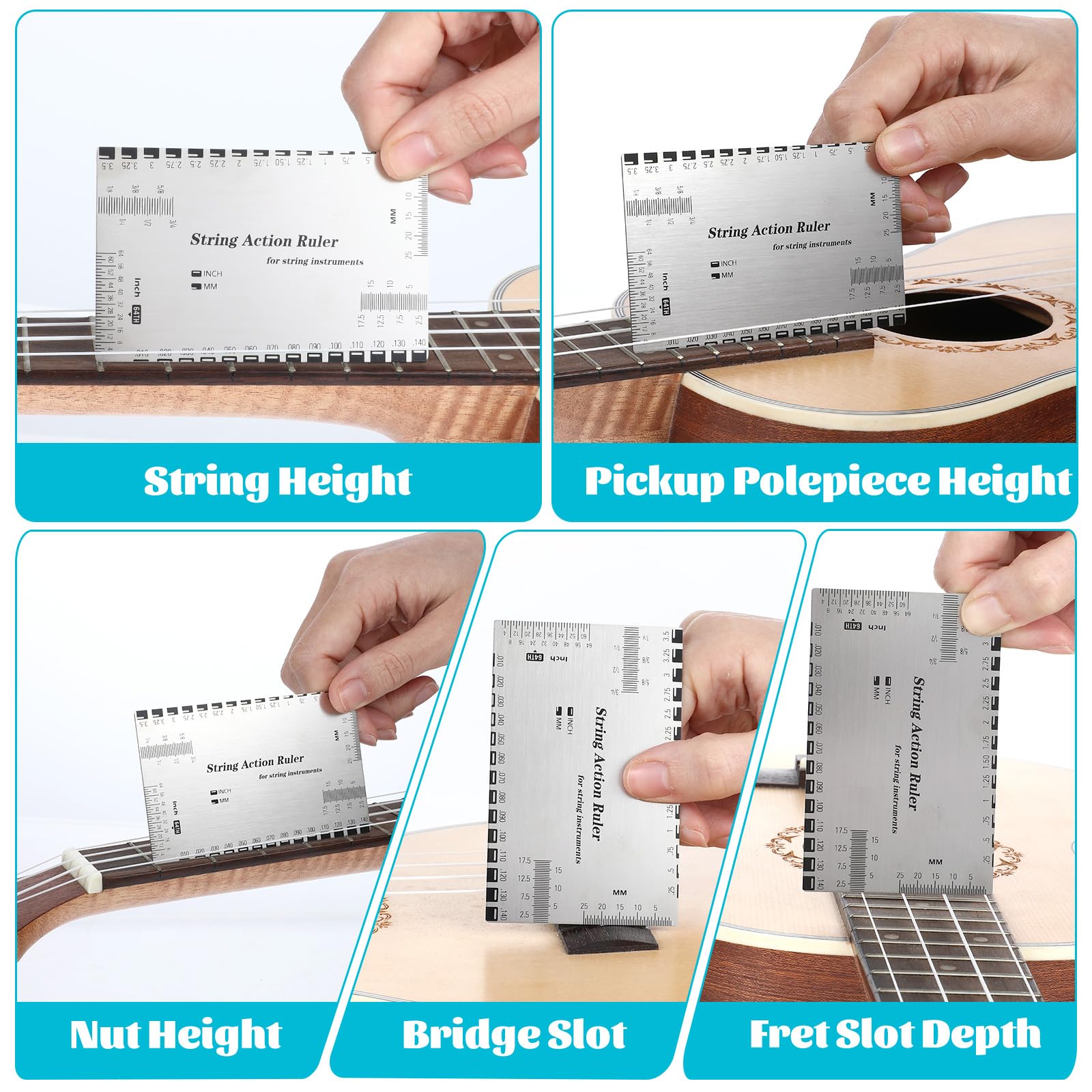 String Action Ruler Guitar Setup Ruler Guitar String Height Gauge String Action Gauge Ruler Guitar Height Gauge Guitar Setup Mea