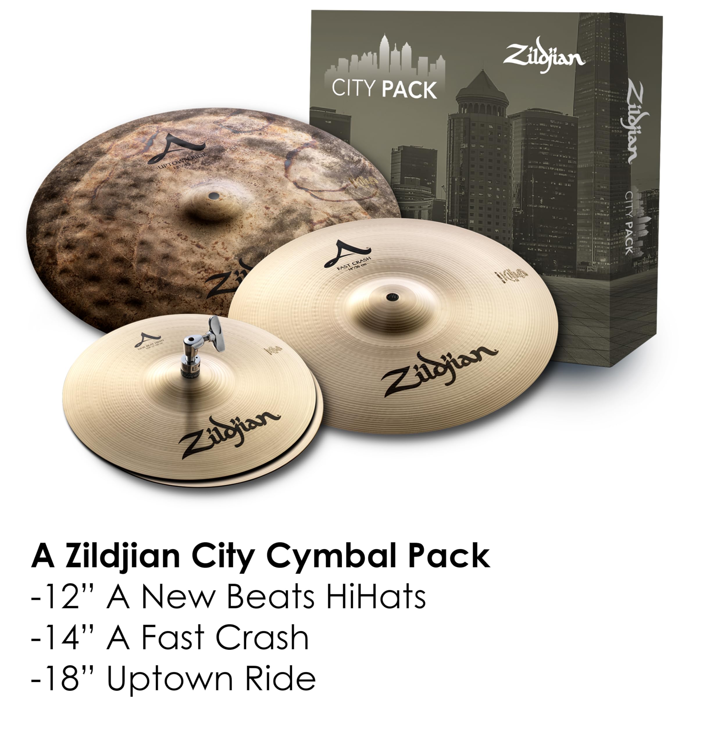Zildjian Cymbal Pack, Natural, 12 Pair, 14, 18 (Acityp248)