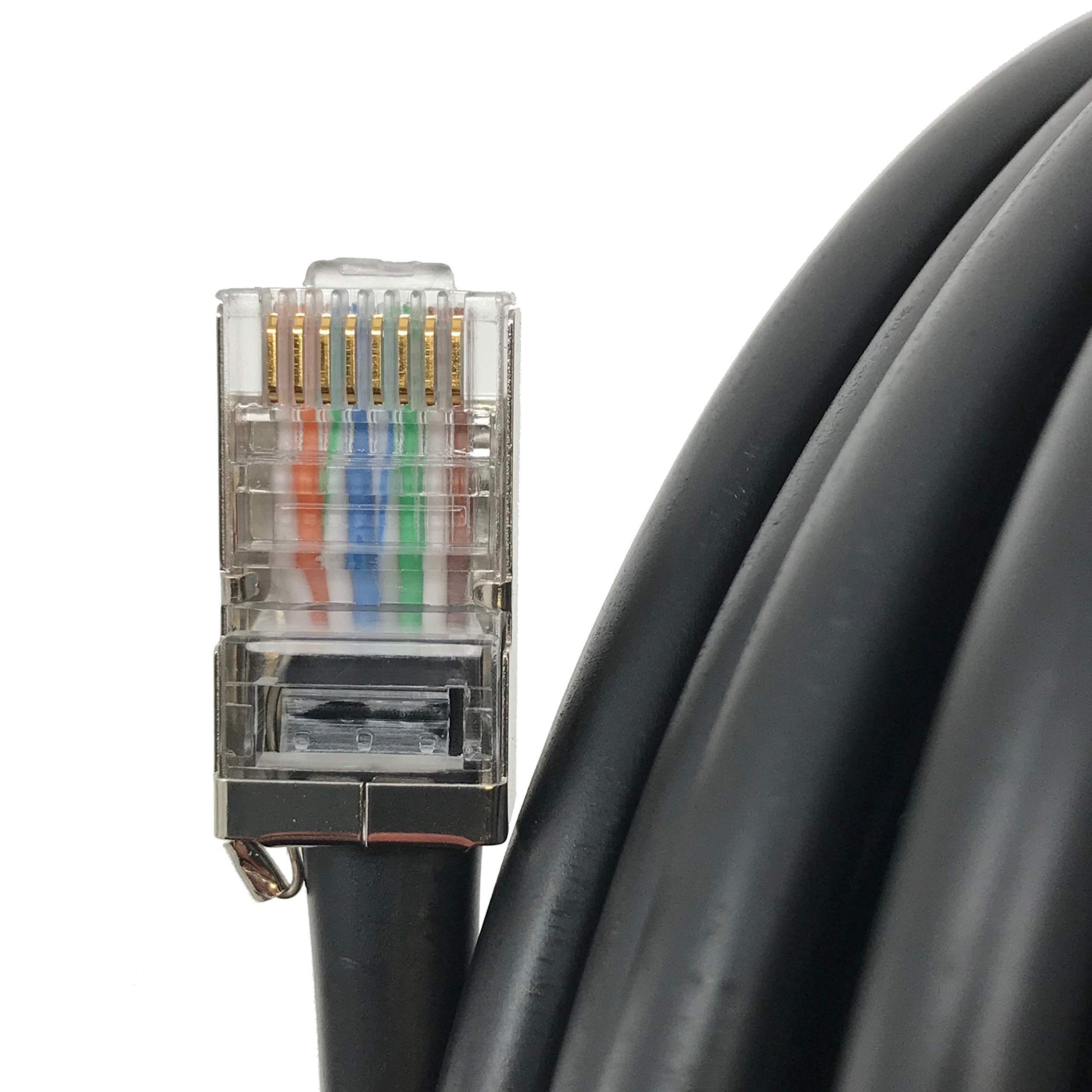 Jefa Tech Outdoor Shielded Cat5E Assembly - 50 Feet - Toughcable Connectors
