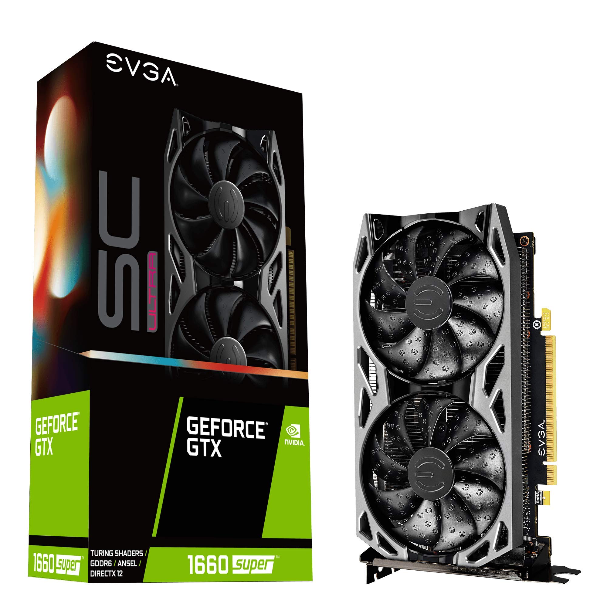 Evga 06G P4 1068 Kr Geforce Gtx 1660 Super Sc Ultra Gaming, 6Gb Gddr6, Dual Fan, Metal Backplate