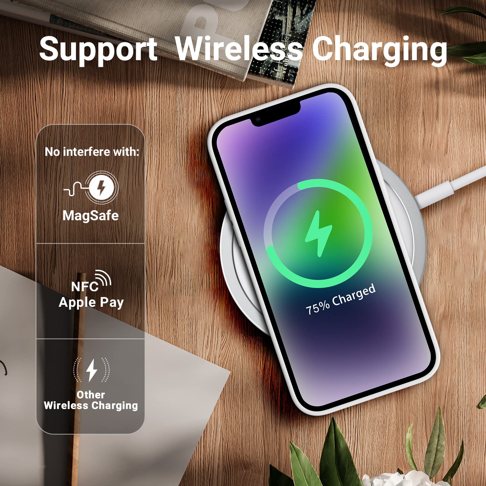 Aotesier Shockproof Designed For Iphone 13 Pro Case, Liquid Silicone Phone Case With [Soft Anti Scratch Microfiber Lining] Drop