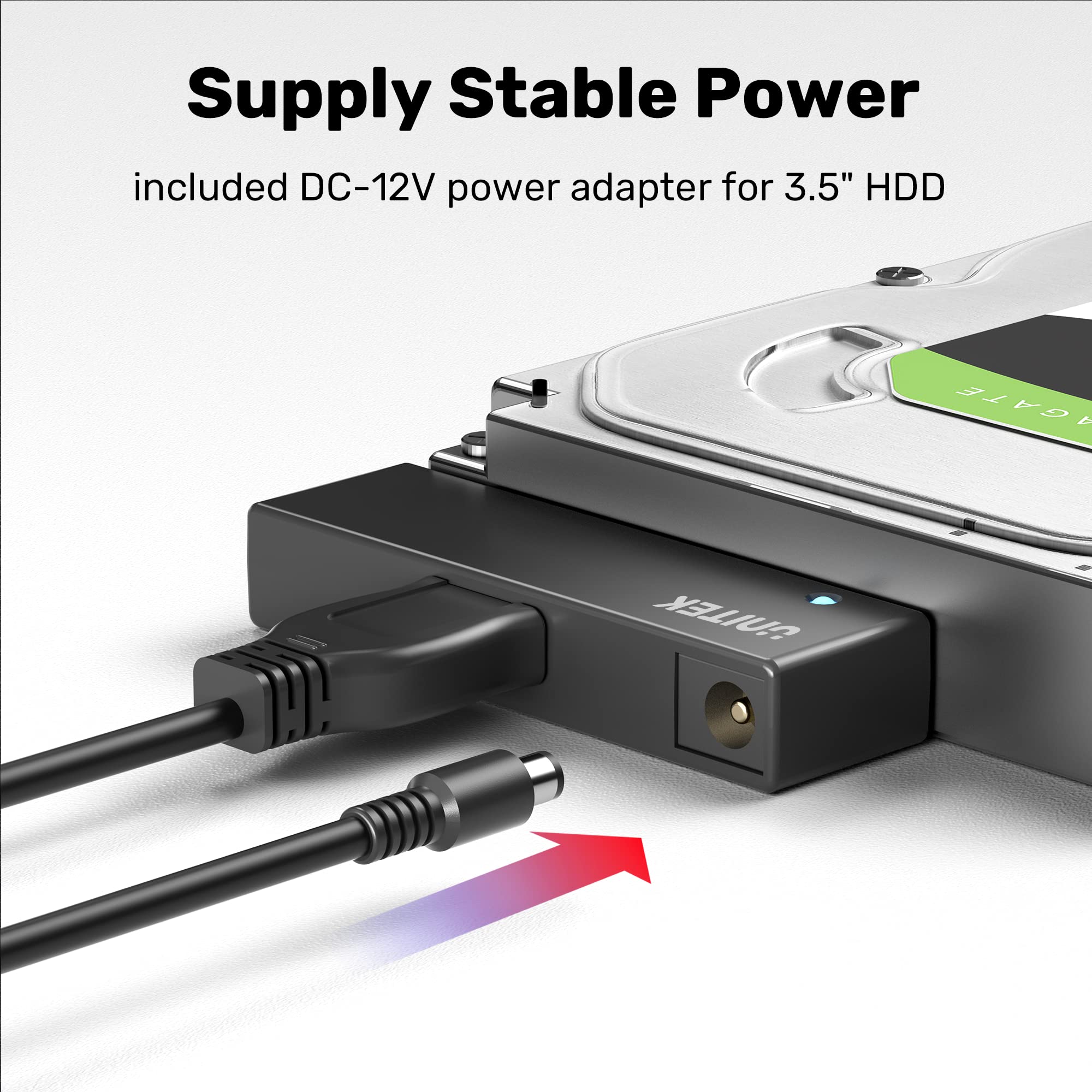 Unitek Usb 3.0 To Sata Iii Hard Drive Adapter External Kit Cable For 2.5 3.5 Inch Hdd/Ssd Hard Drive Disk, Optical Drive, With 1