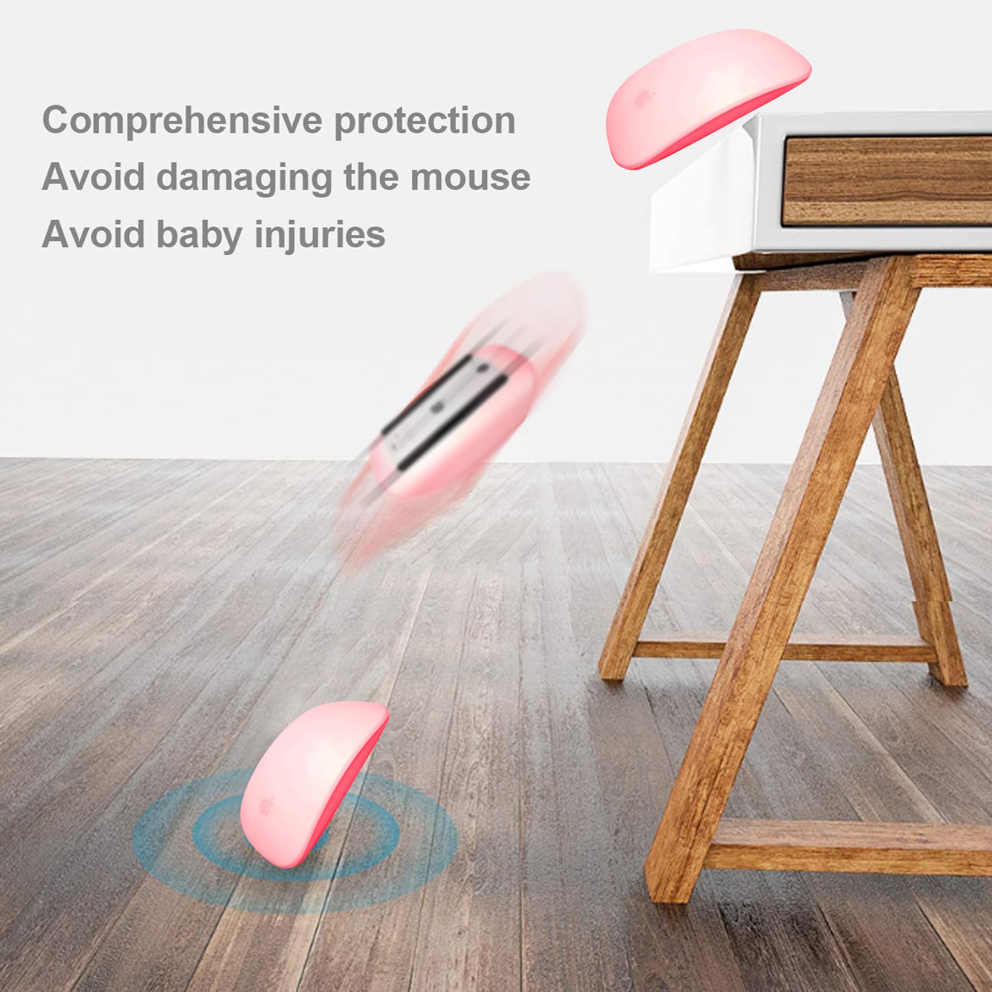 Uqy Mouse Silicone Cover, For Apple Magic Mouse 1&2, Drop Proof, Dust Proof, Ultra Thin Case Skin (Red)